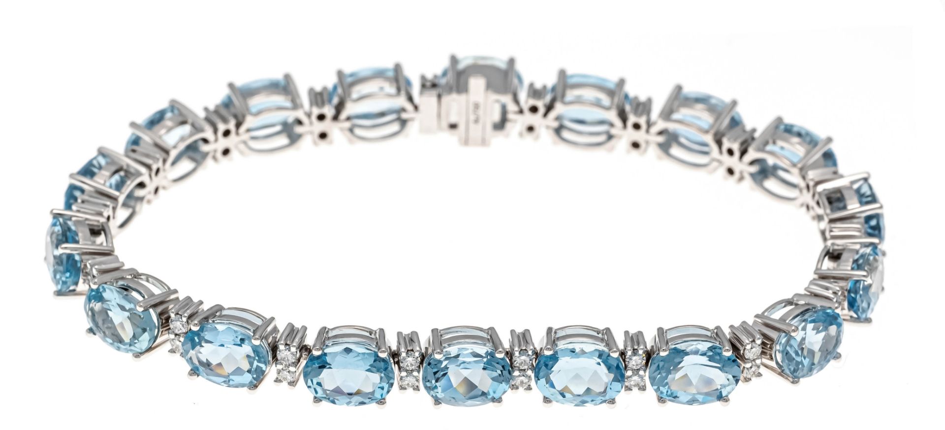 Aquamarin-Brillant-Armband WG