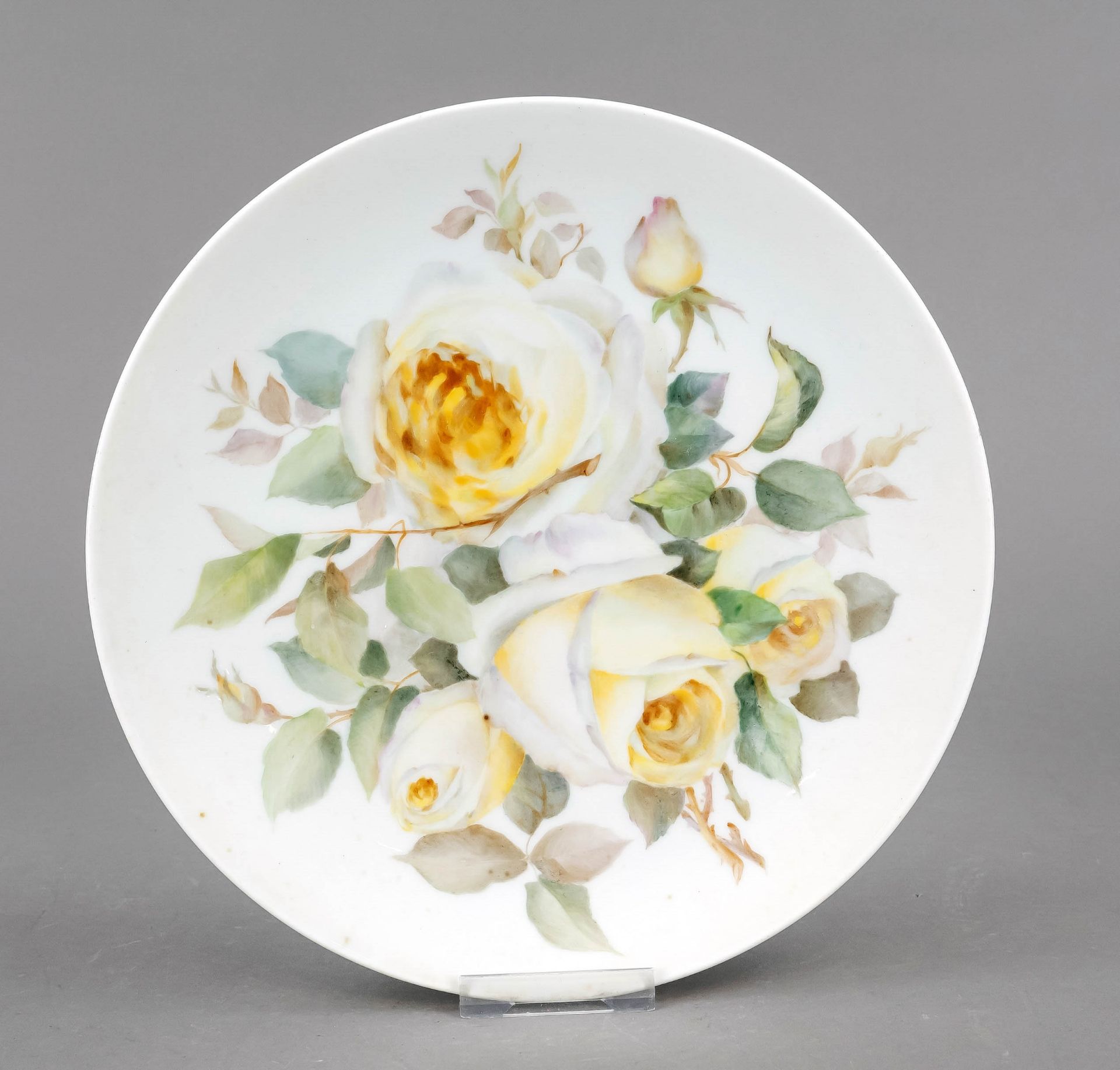 Wall plate, Meissen, mark after 1934, deputation, round smooth shape, polychrome painting with