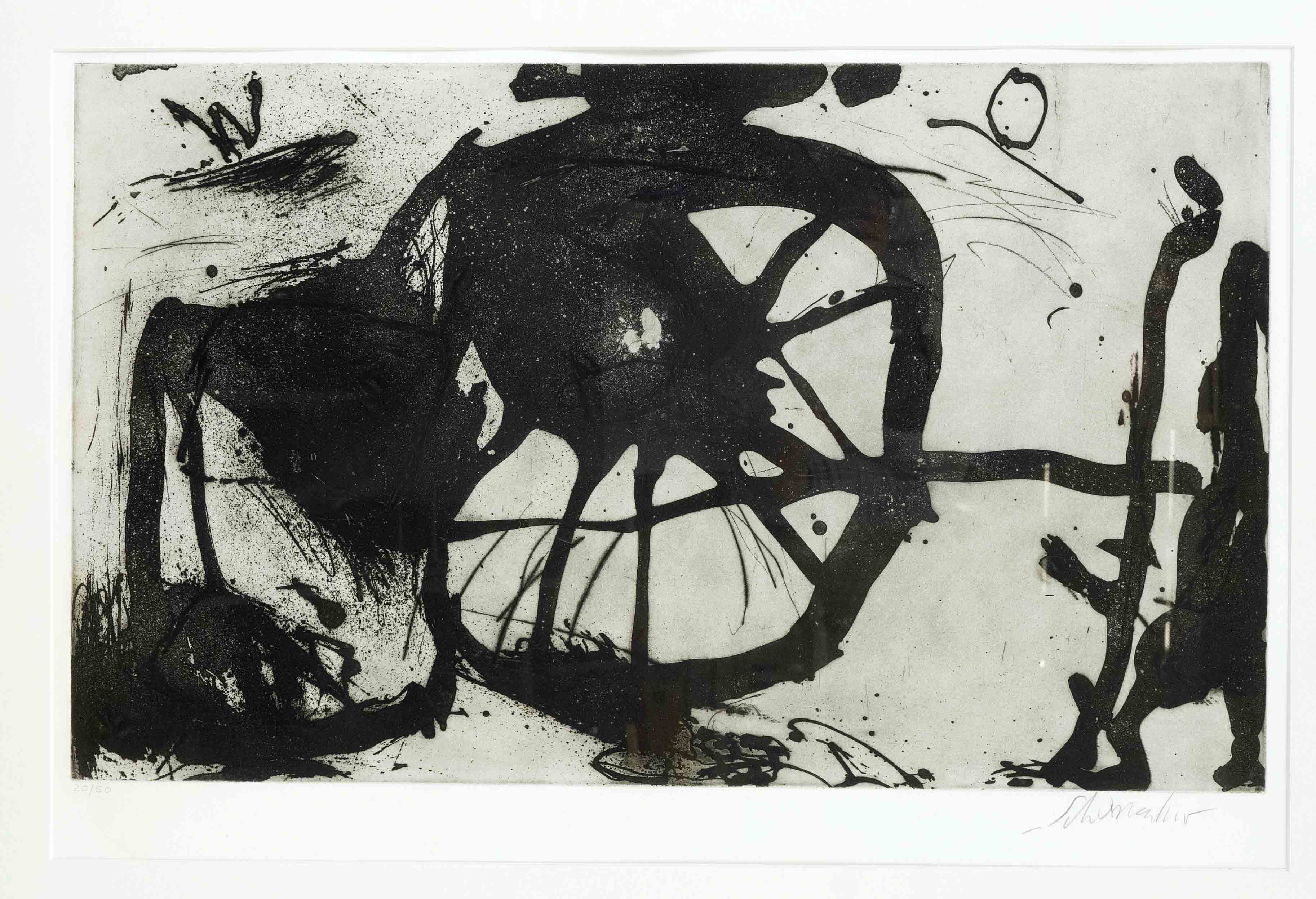 Emil Schumacher (1912-1999), ''3/1991'', aquatint with drypoint on laid paper, signed lower right,