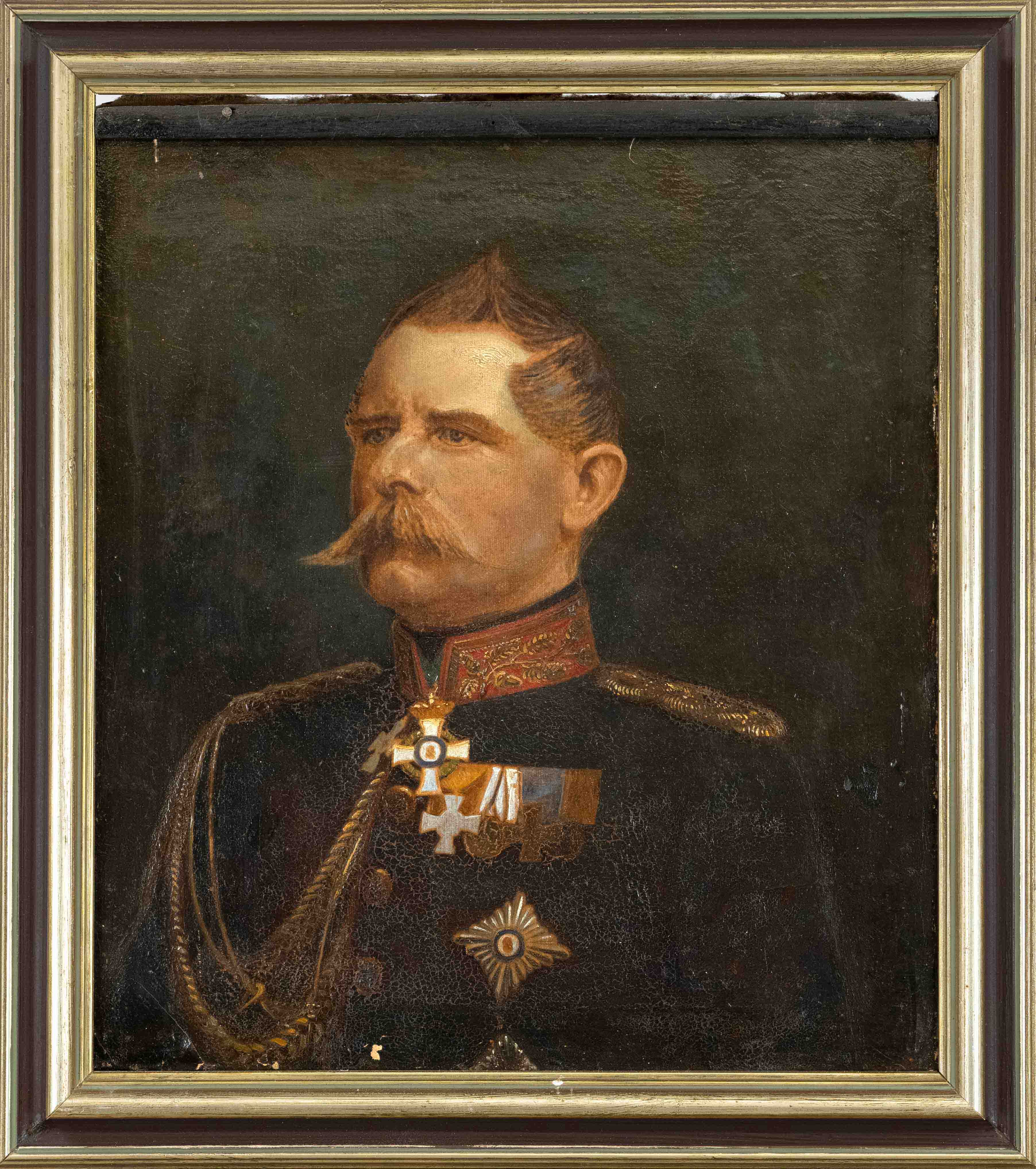 19th century portrait painter, pair of portraits: Royal Prussian Major General Friedrich Karl - Image 3 of 3