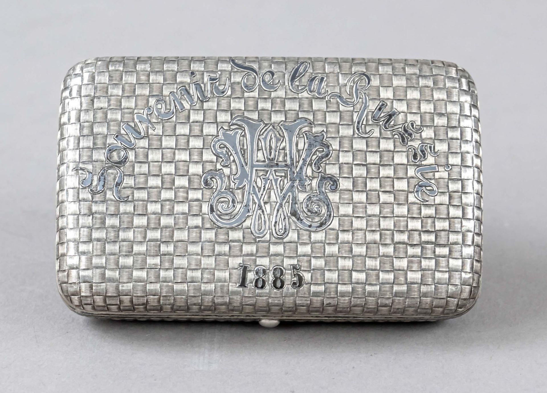 Cigarette case, hallmarked Russia, 1885, Moscow, silver 84 zolotniki (875/000, interior gilding,