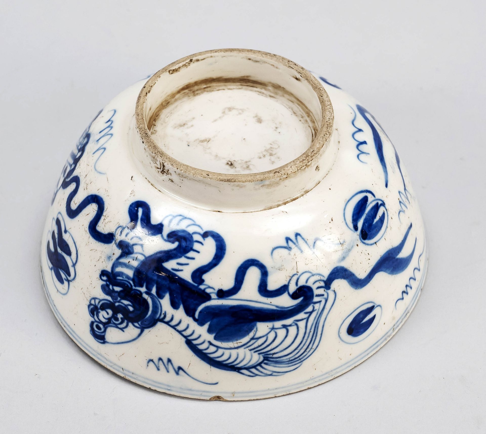 bowl, Ming dynasty(1368-1644) probably Tianqi period(1620-1627), light toned porcelain with cobalt - Image 2 of 2