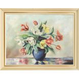 N. Badjakowa, mid-20th century, flower still life, oil on canvas, signed lower right, 60 x 80 cm,
