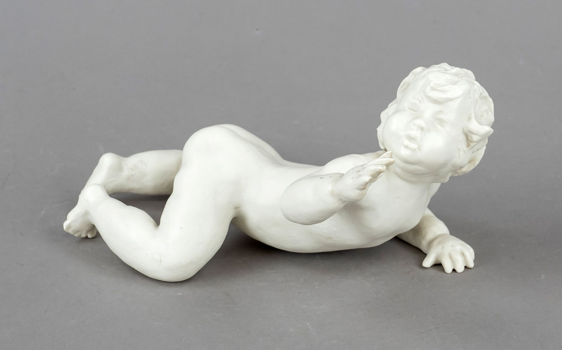 Crawling baby, Rosenthal, 1930s, designed by Specht-Büchting in 1937, model no. 1618, matted