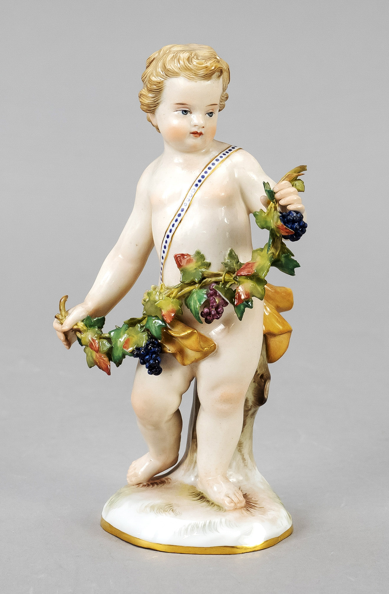 Allegory of Autumn, Meissen, Knauff swords 1850-1924, 1st choice,design Johann Joachim Kaendler in