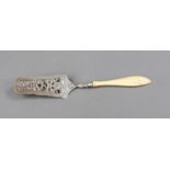 Cake server, Austria, 1849, silver 13 soldered (812,5/000), curved lifter, openwork with floral