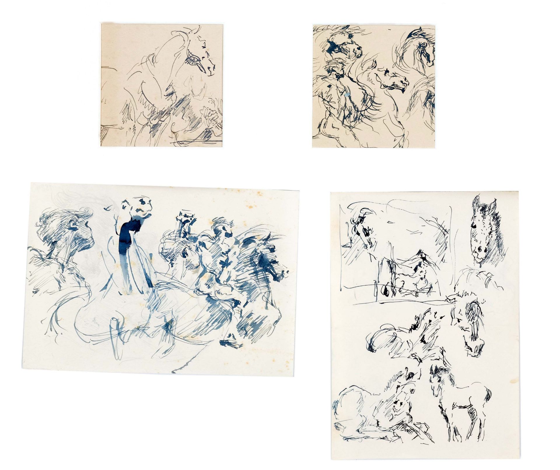 Focke, Wilhelm H. 1878 - Bremen - 1974. 7 ll. male nude and movement studies as well as horse - Image 4 of 4