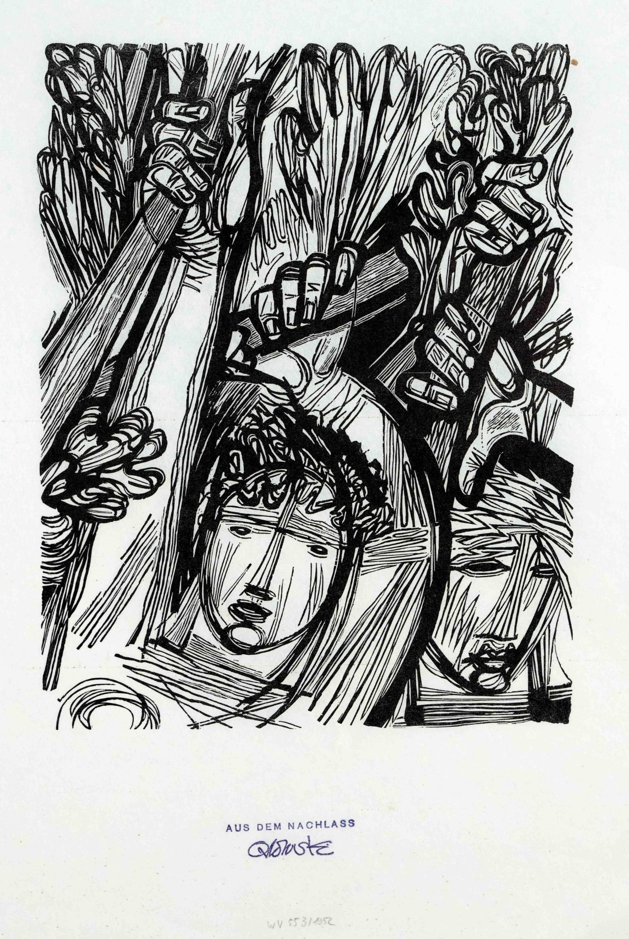 Hans Otto Orlowski (1894-1967), group of 7 woodcuts: 5 on Japanese paper with the estate stamp, - Image 4 of 5