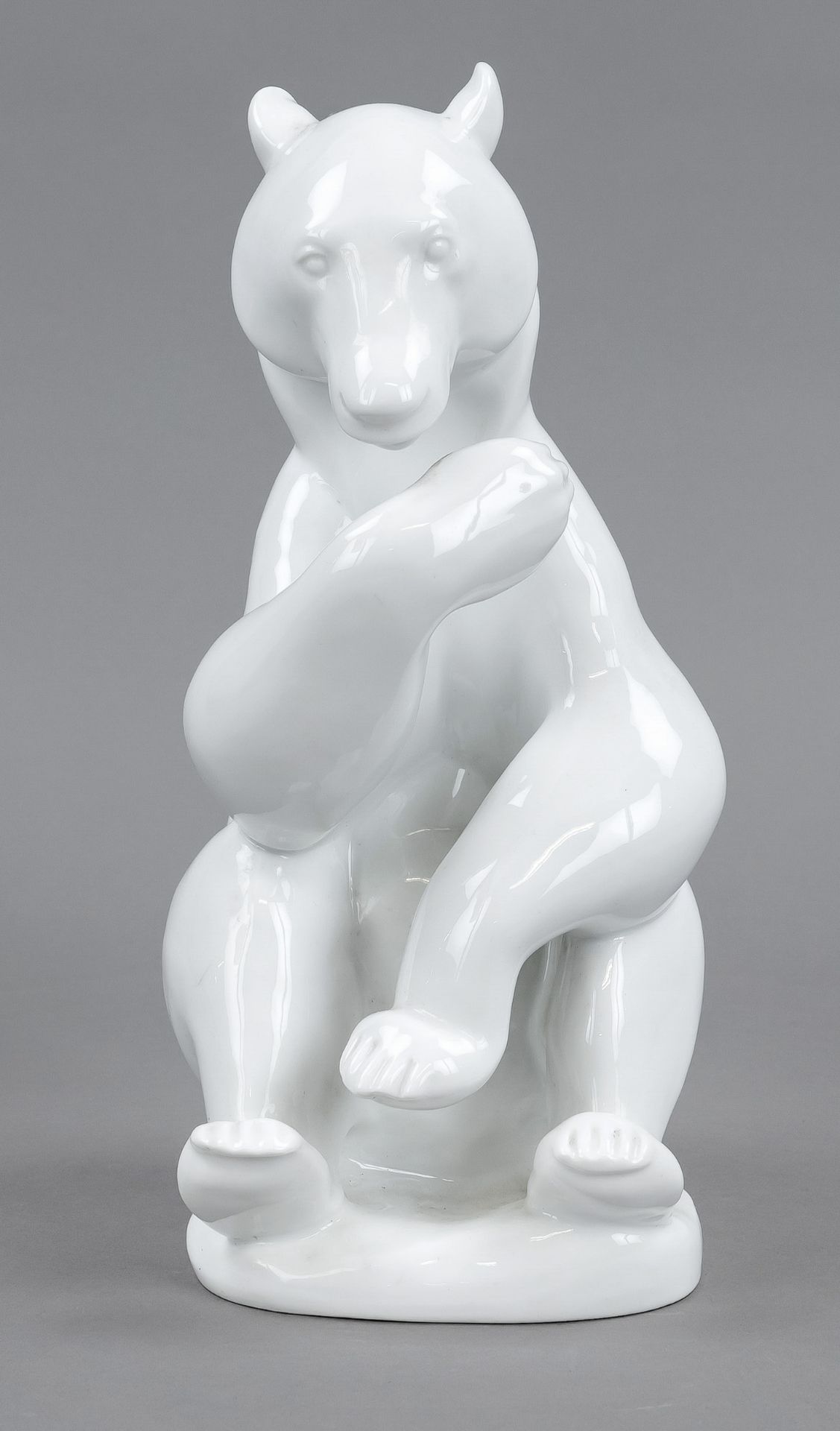 Sitting bear, Rosenthal, Selb-Bavaria, 1927, designed by Richard Scheibe (1879-1964), signed in