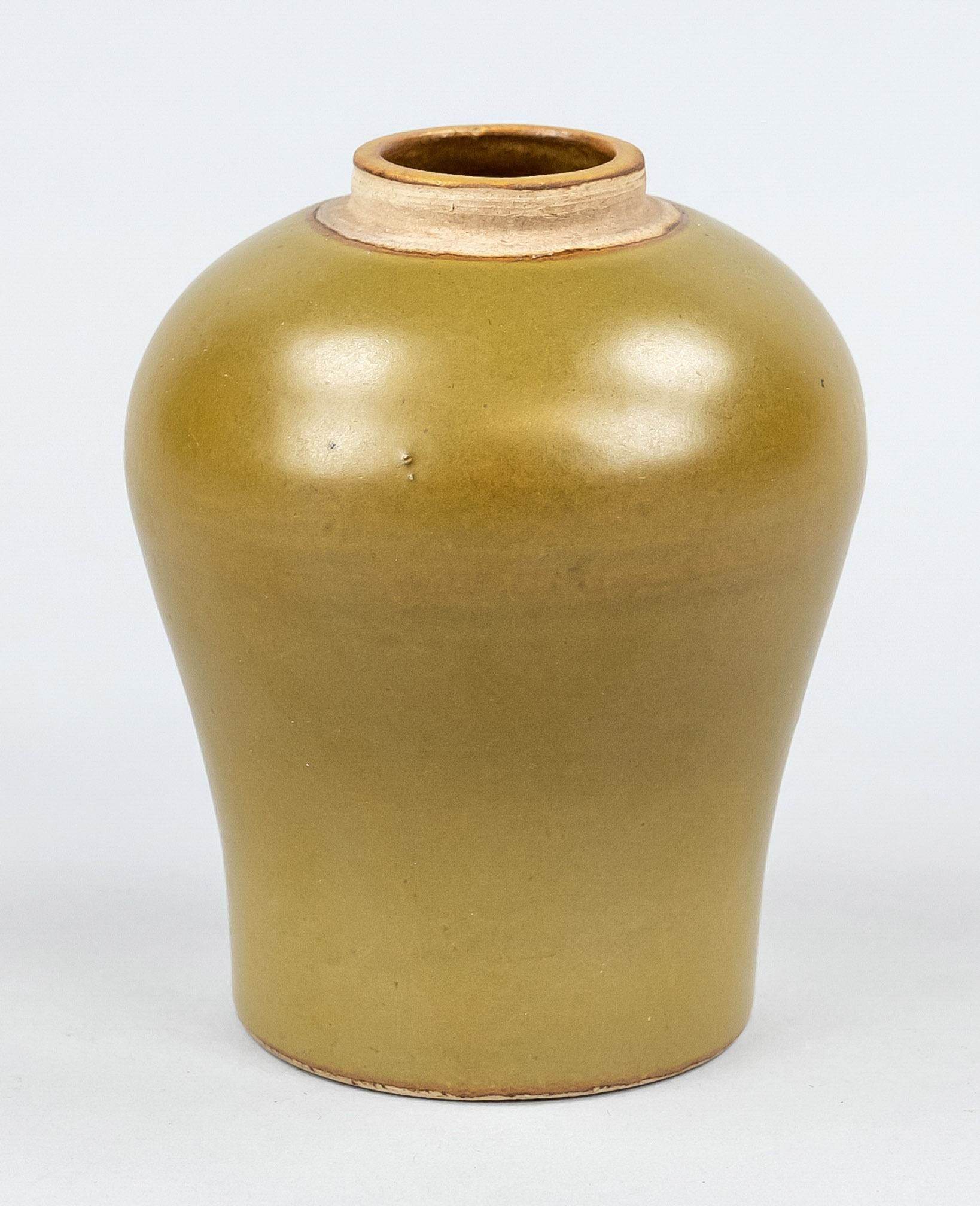 Meiping vase with tea dust glaze, China, 20th century, stoneware with yellow-green-brownish