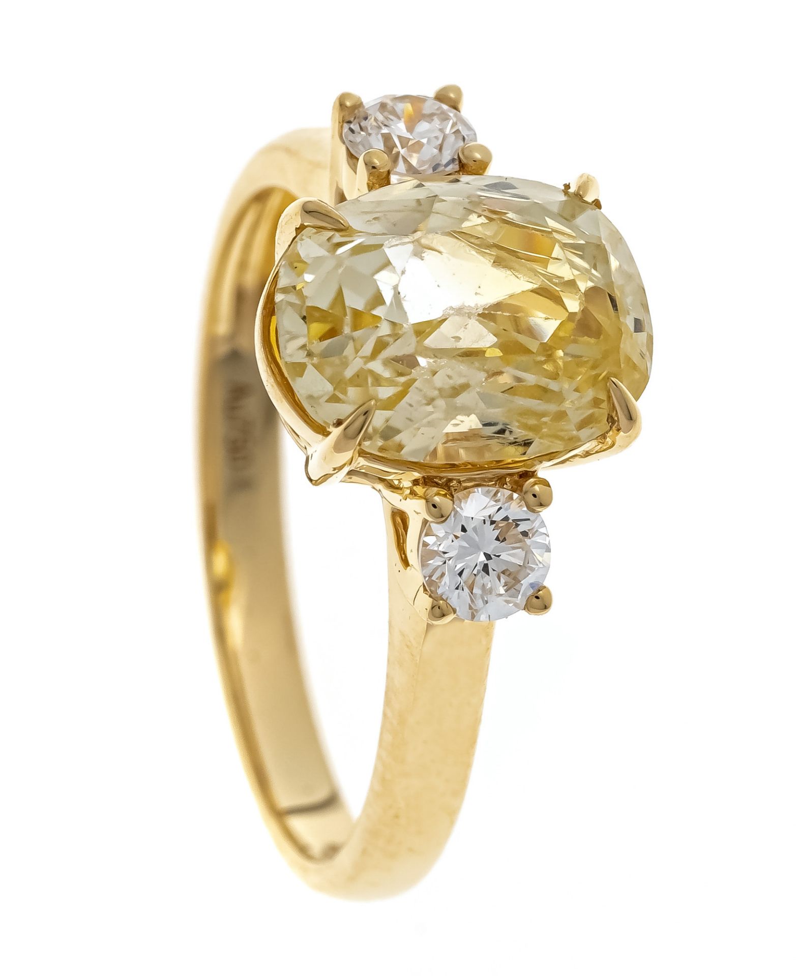 Gelber Saphir-Brillant-Ring GG