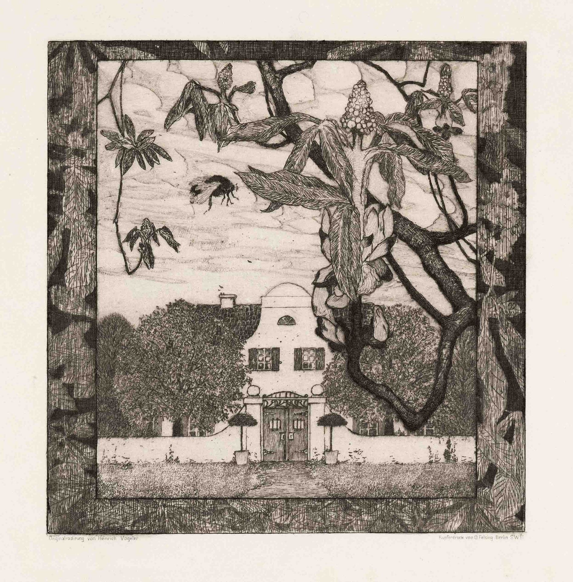 Vogeler, Heinrich. 1872 Bremen - 1942 Kazakhstan. Around noon. 1899. etching/handmade paper,