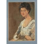 Anonymous artist 1st half 20th century, bust portrait of a young woman, oil on panel, unsigned, on