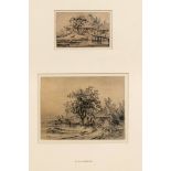 Köster, Carl Georg. 1812 Hamburg - 1893 Düsseldorf. Two landscapes. 1851. pencil/hard paper, 1)