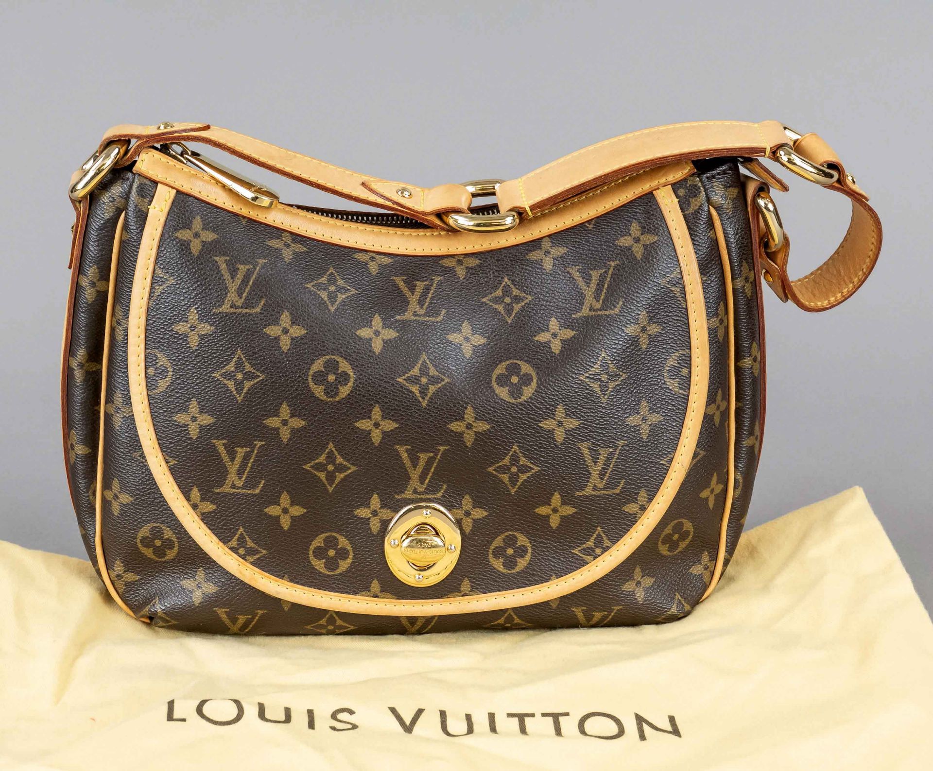 Louis Vuitton, Monogram Canvas Tulum Shoulder Bag, rubberized cotton canvas in classic logo print