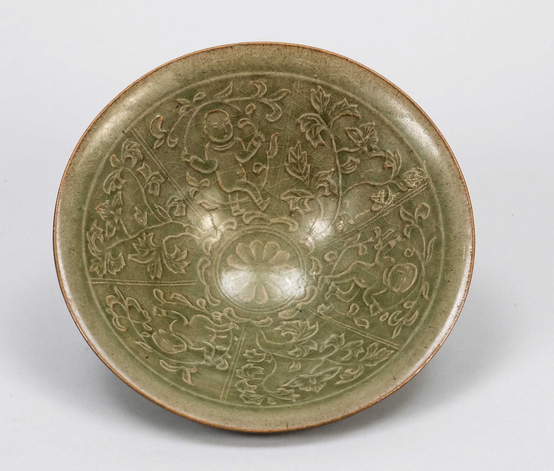 Large Yaozhouyao bowl, China, Song dynasty(960-1368) 12th century or later, conical stoneware bowl - Image 2 of 3