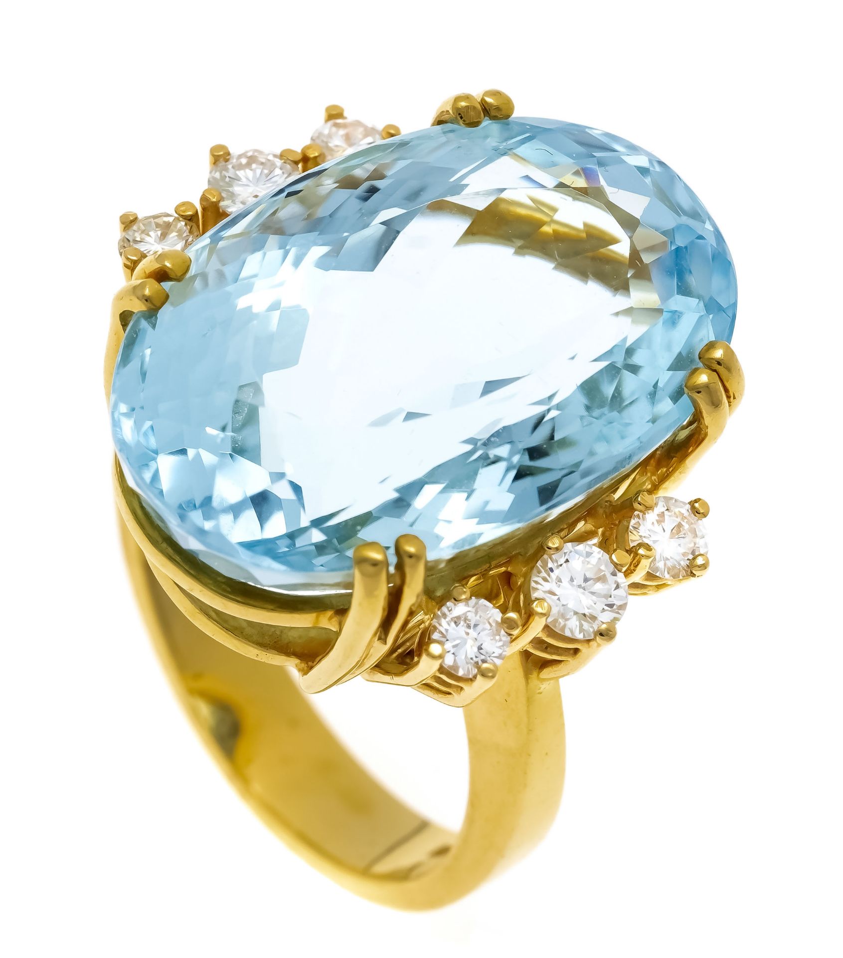 Aquamarin-Brillant-Ring GG 750