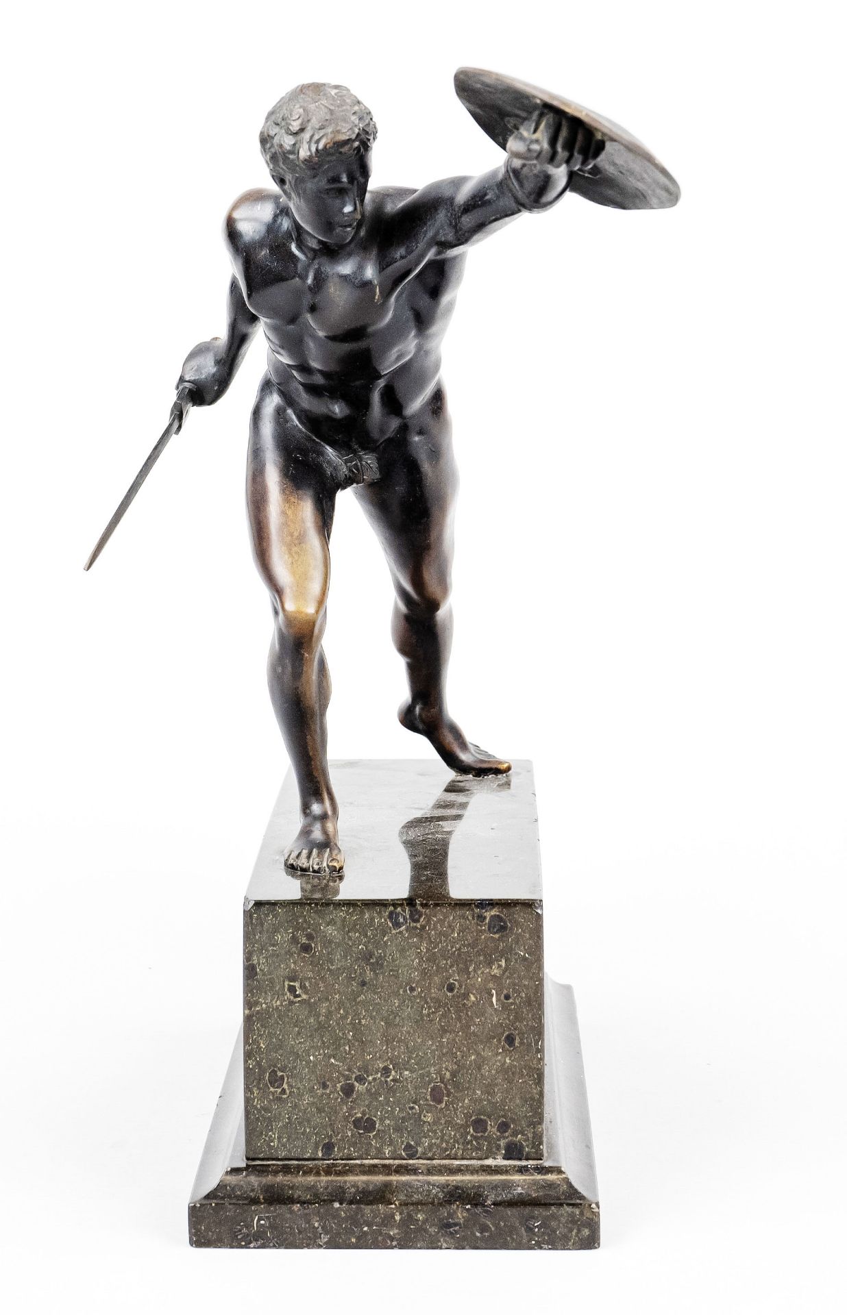 Sculptor of the 1st half of the 20th century, Borghesian swordsman, athletic male nude figure