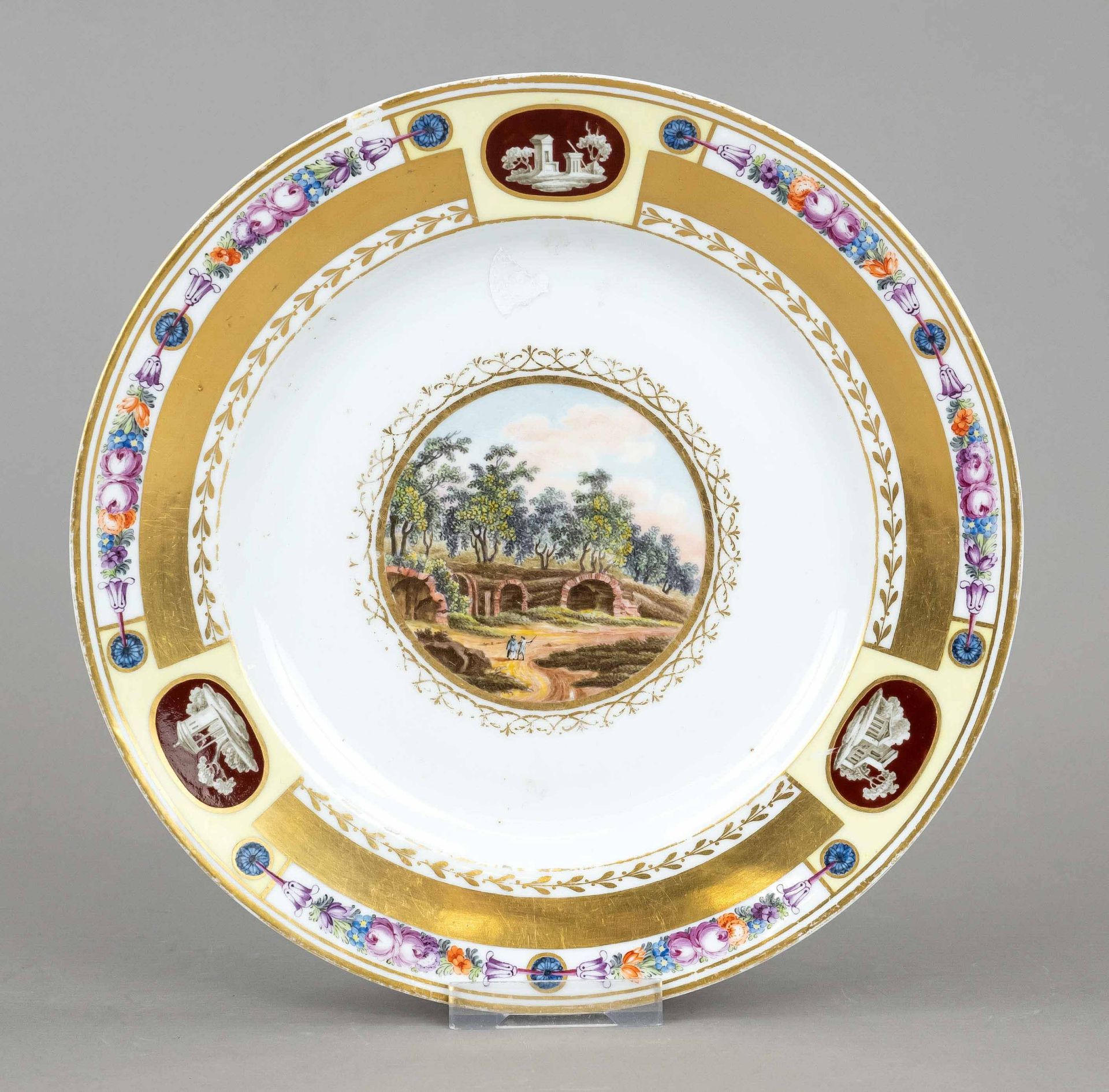 Flat plate, Imperial Porcelain Manufactory, St. Petersburg, Alexander I's time, 1801-1802, porcelain