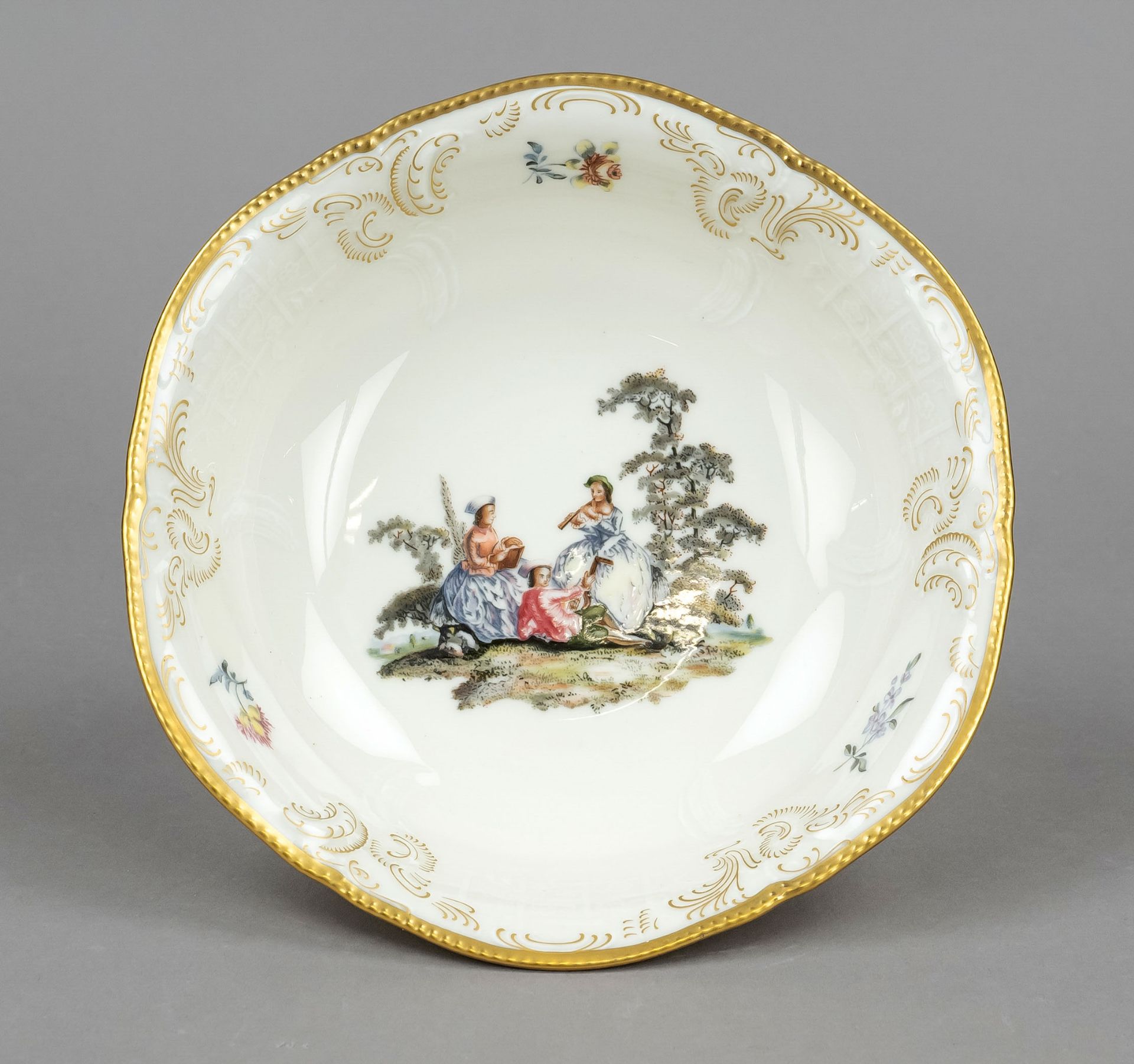 Bonbonniere and footed bowl, Rosenthal, Classic Rose, marks after 1975, form Sanssouci, decor - Image 2 of 2