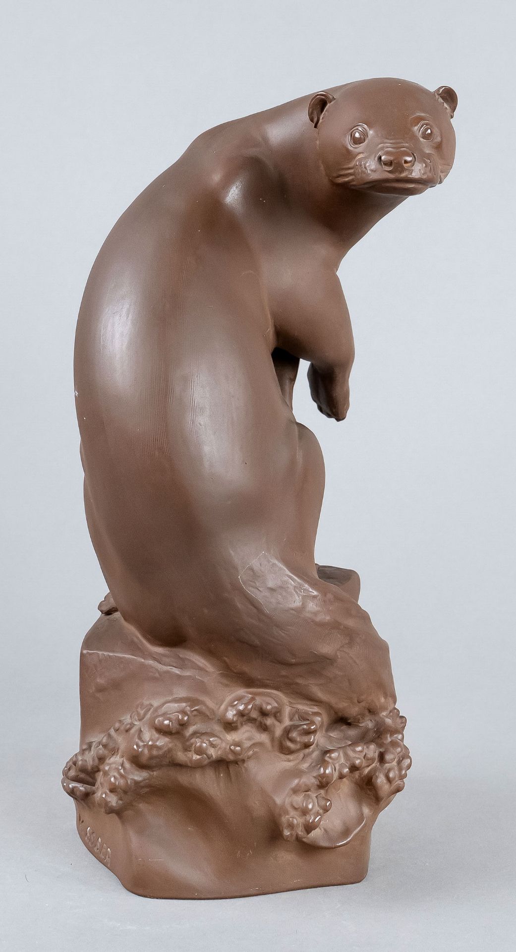 Otter, Boettger stoneware, Meissen, Knauff swords 1850-1924, 2nd choice, design Max Esser (Barth/