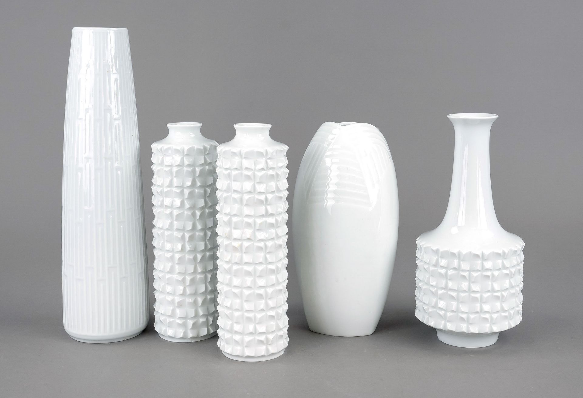 Fünf Vasen, Meissen, nach 1970