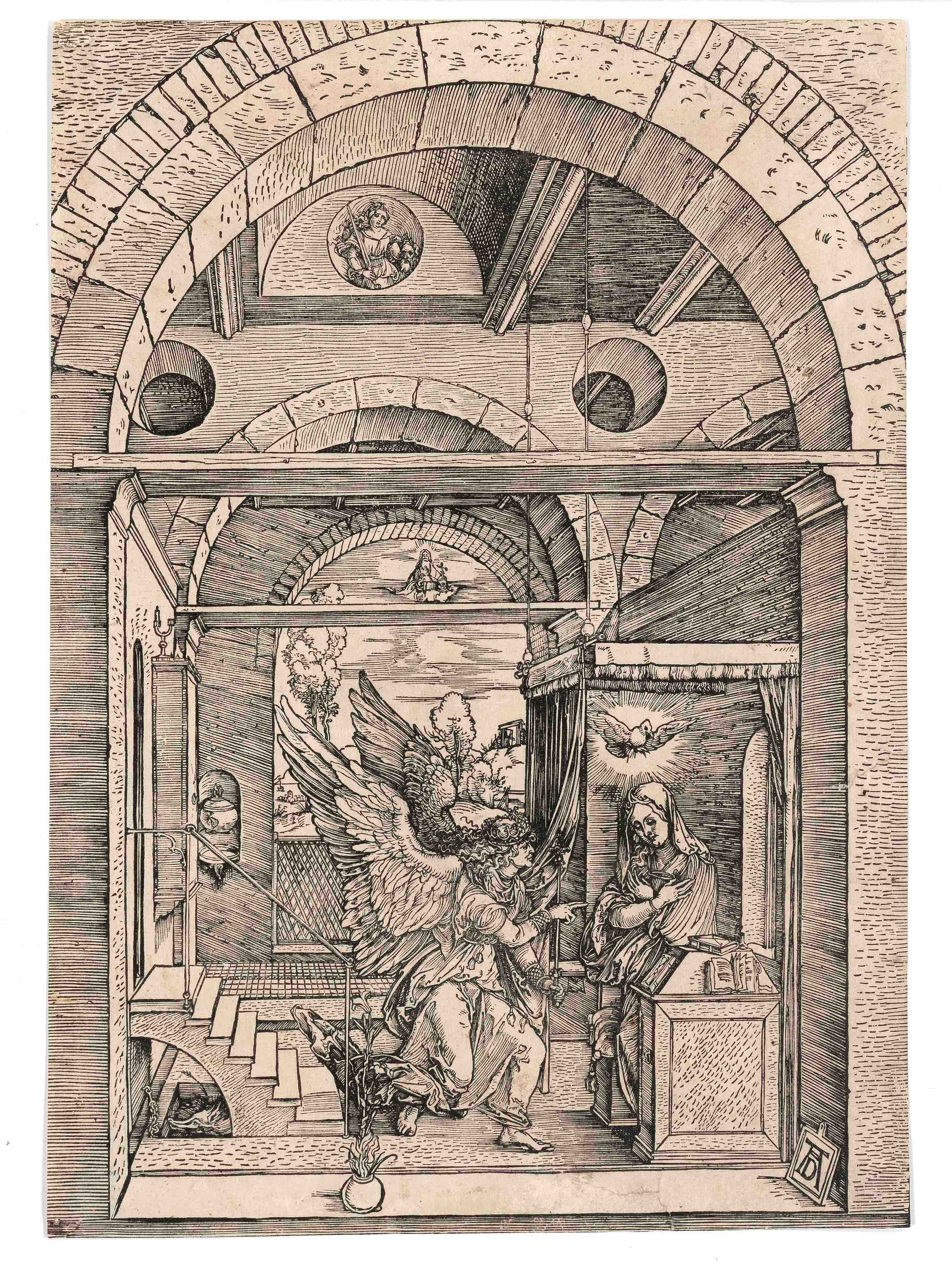 Dürer, Albrecht. 1471 - Nuremberg - 1528. Annunciation. Woodcut/paper. Sheet 8 from the Life of