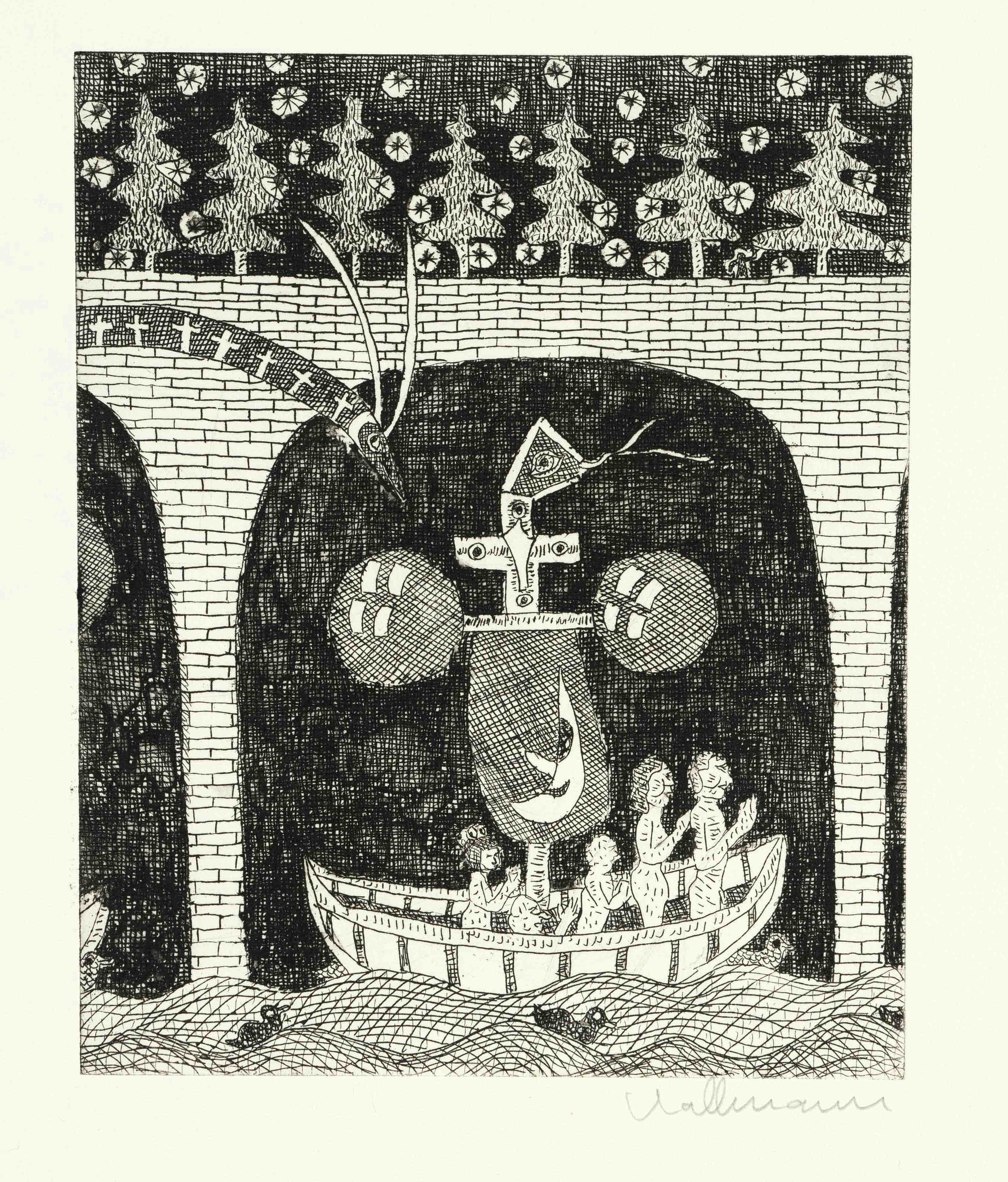 Group of 6 etchings by various artists of the 20th century: Kurt Mühlenhaupt (1921-2006), Concert, - Image 2 of 3
