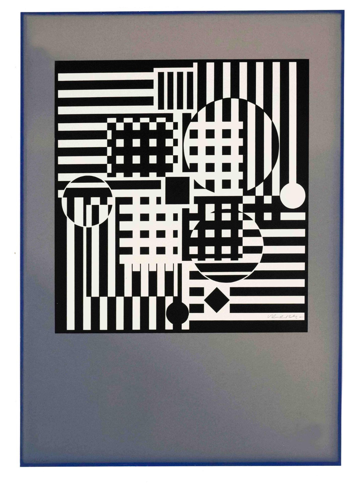 Vasarely, Victor. 1906 Pécz - 1997 Annet-sur-Marne. Untitled [composition in black and white on