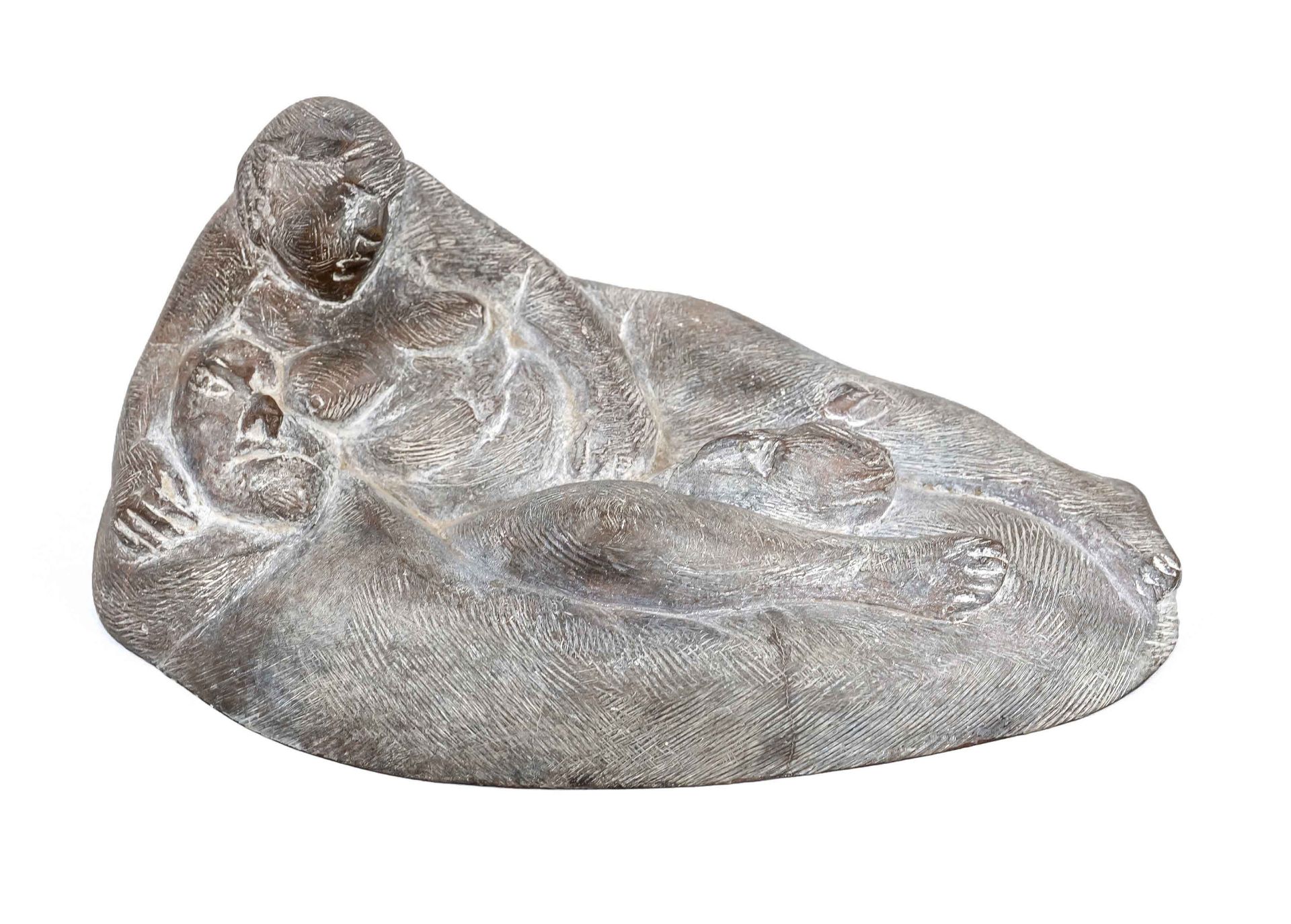 Grzimek, Jana. 1964 Berlin - lives and works in Berlin. Reclining female nude between male heads.