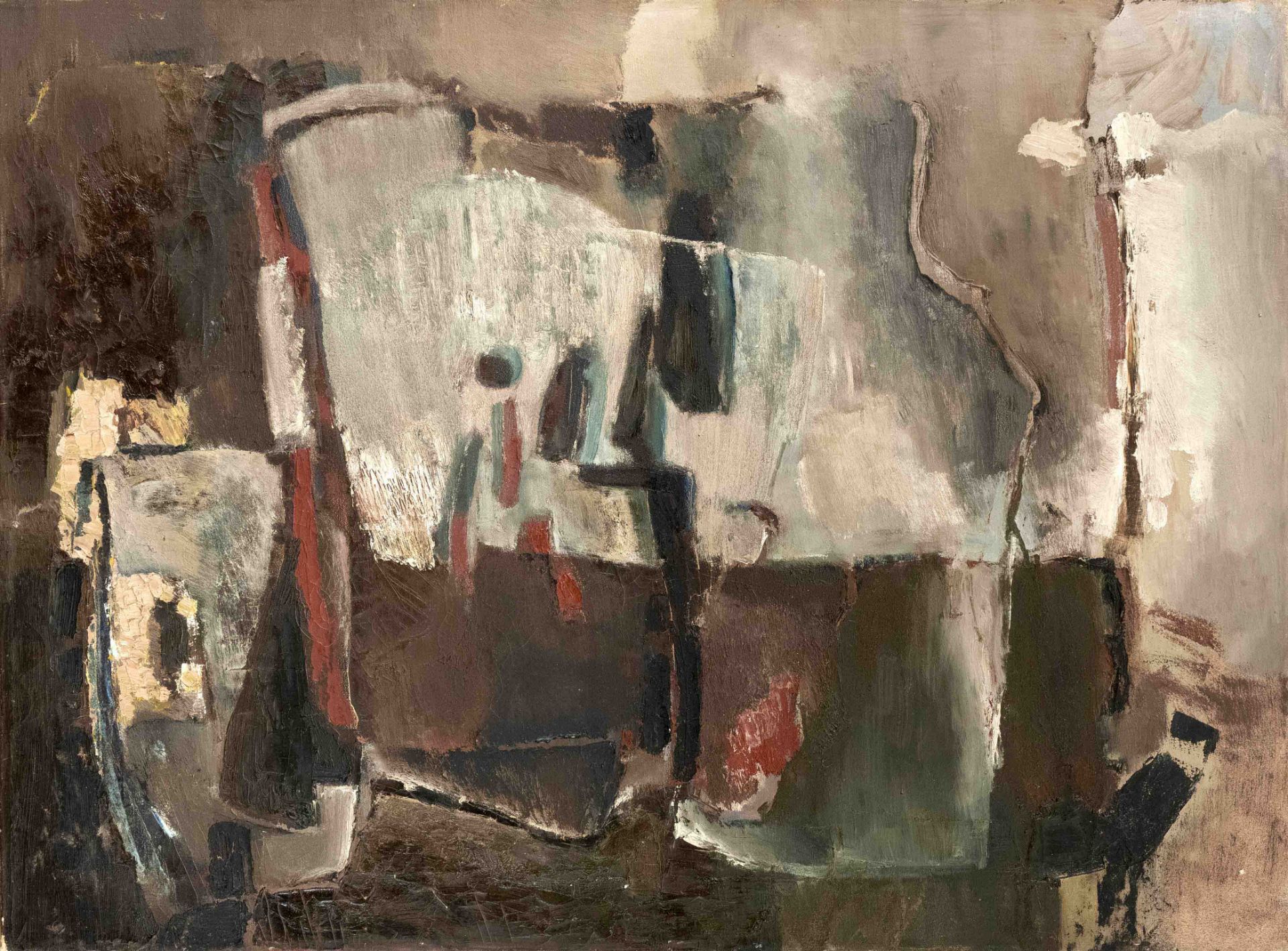 Brigitte Tietze, Berlin painter, master student of Ernst Schumacher, abstract composition o.T.,