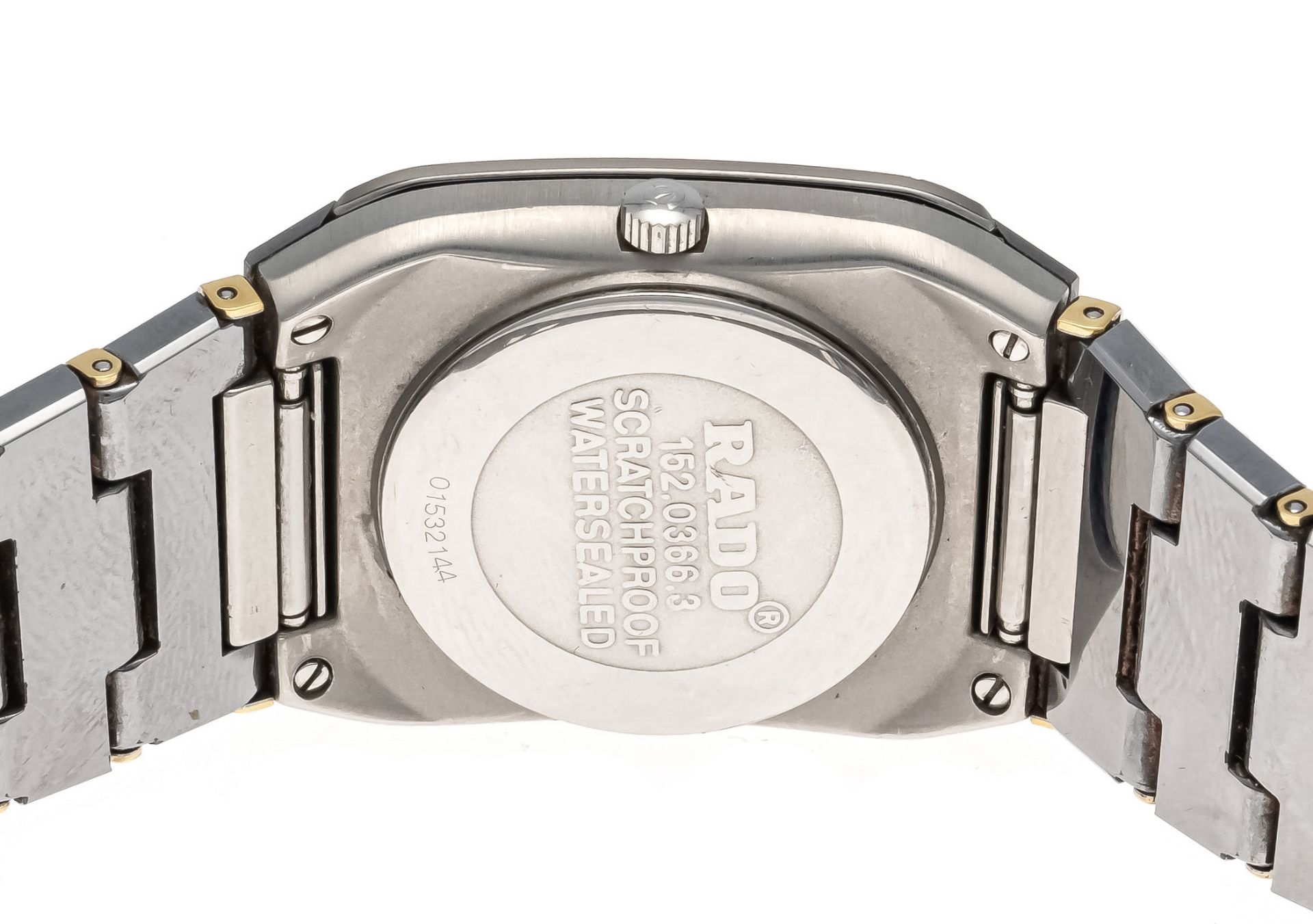 RADO Jubile` men's quartz watch, titanium ceramic, ref. 152.0366.3 circa 2000, black dial with 4 - Image 2 of 2