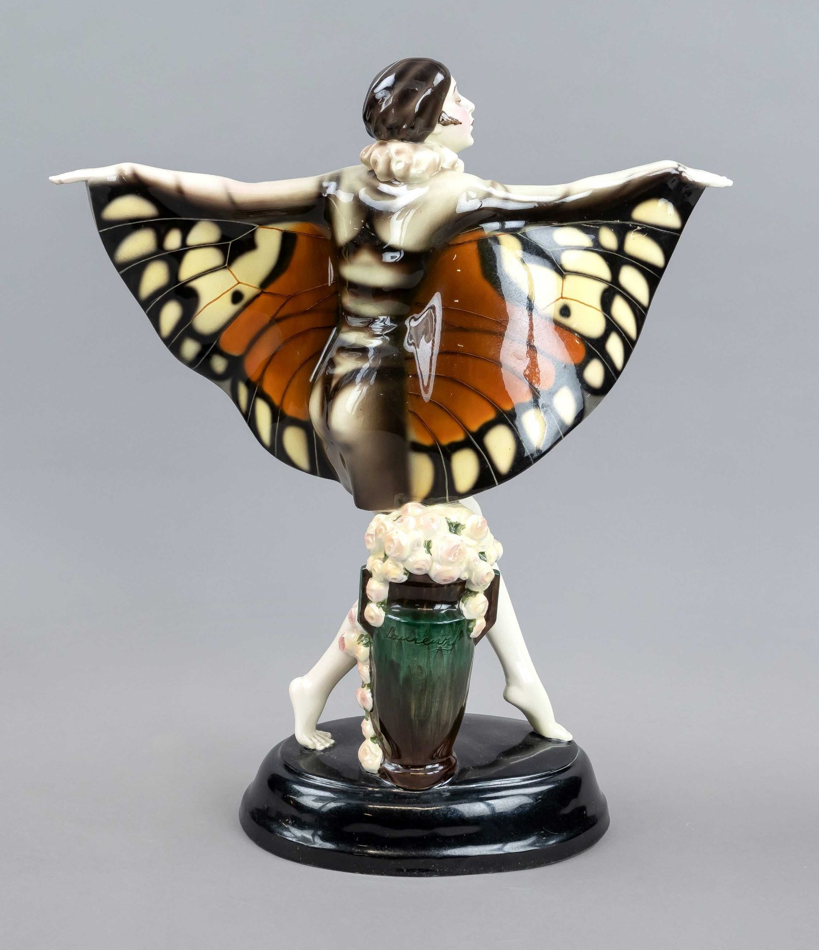 Captive bird, Goldscheider, Vienna, designed by Josef Lorenzl (1892-1950), c. 1922, signed on the - Image 2 of 2