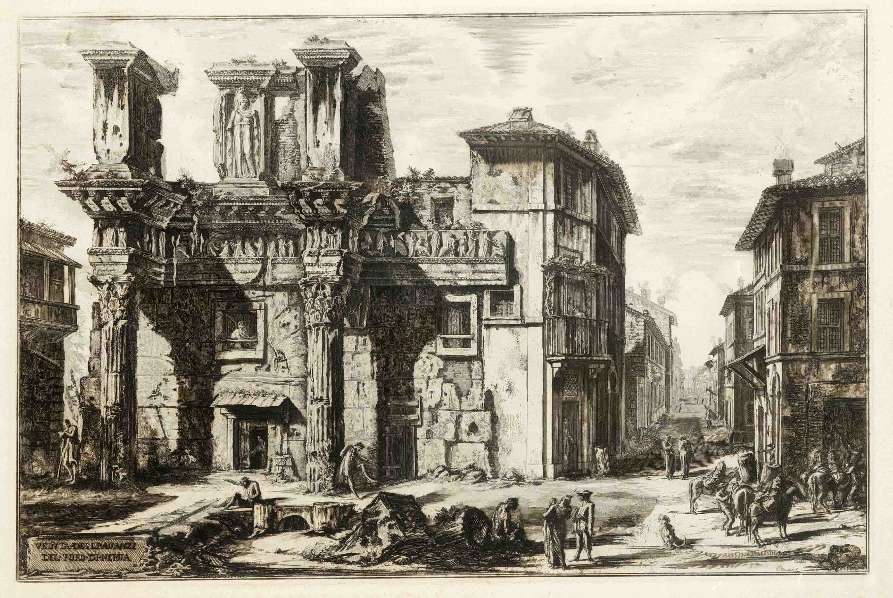 Giovanni Battista Piranesi (1720-1778), ''Veduta degli Avanzi del Foro di Nerva'', view of the