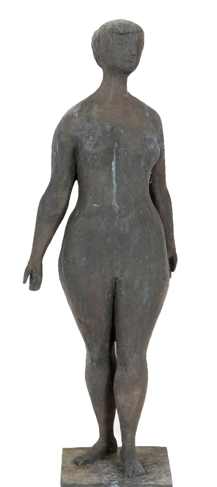 Homfeld, Claus. 1933 - Bremen - 2019. standing female nude. Bronze, patinated, monogrammed CH on the