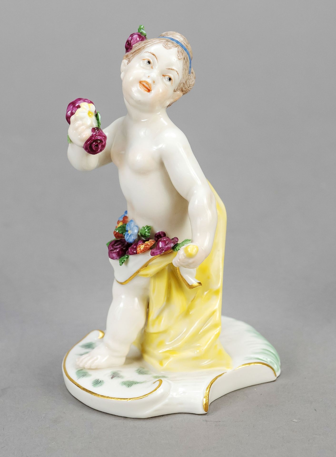 Putto as Flora, Nymphenburg, c. 1900, designed by Franz Anton Bustelli, model no. 417, girl with