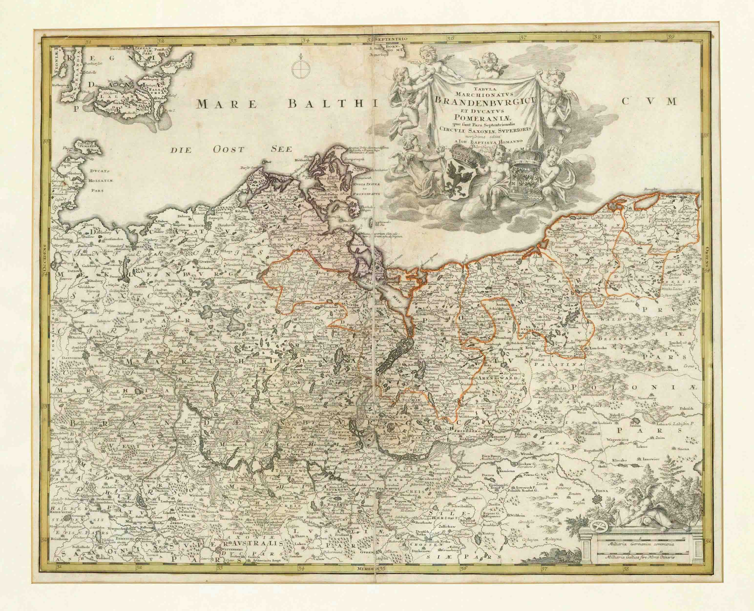 Historical map of Brandenburg and Pomerania, ''Tabula Marchionatus Brandenburgici et Ducatus