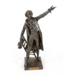 Henry Etienne Dumaige (1830-1888), large bronze sculpture of the French lawyer and revolutionary