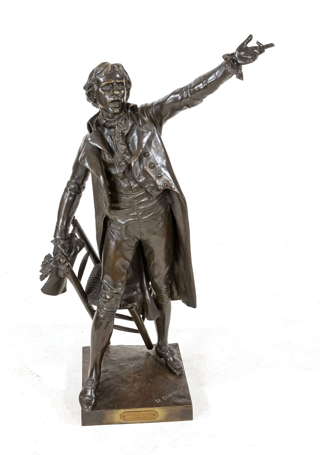 Henry Etienne Dumaige (1830-1888), large bronze sculpture of the French lawyer and revolutionary