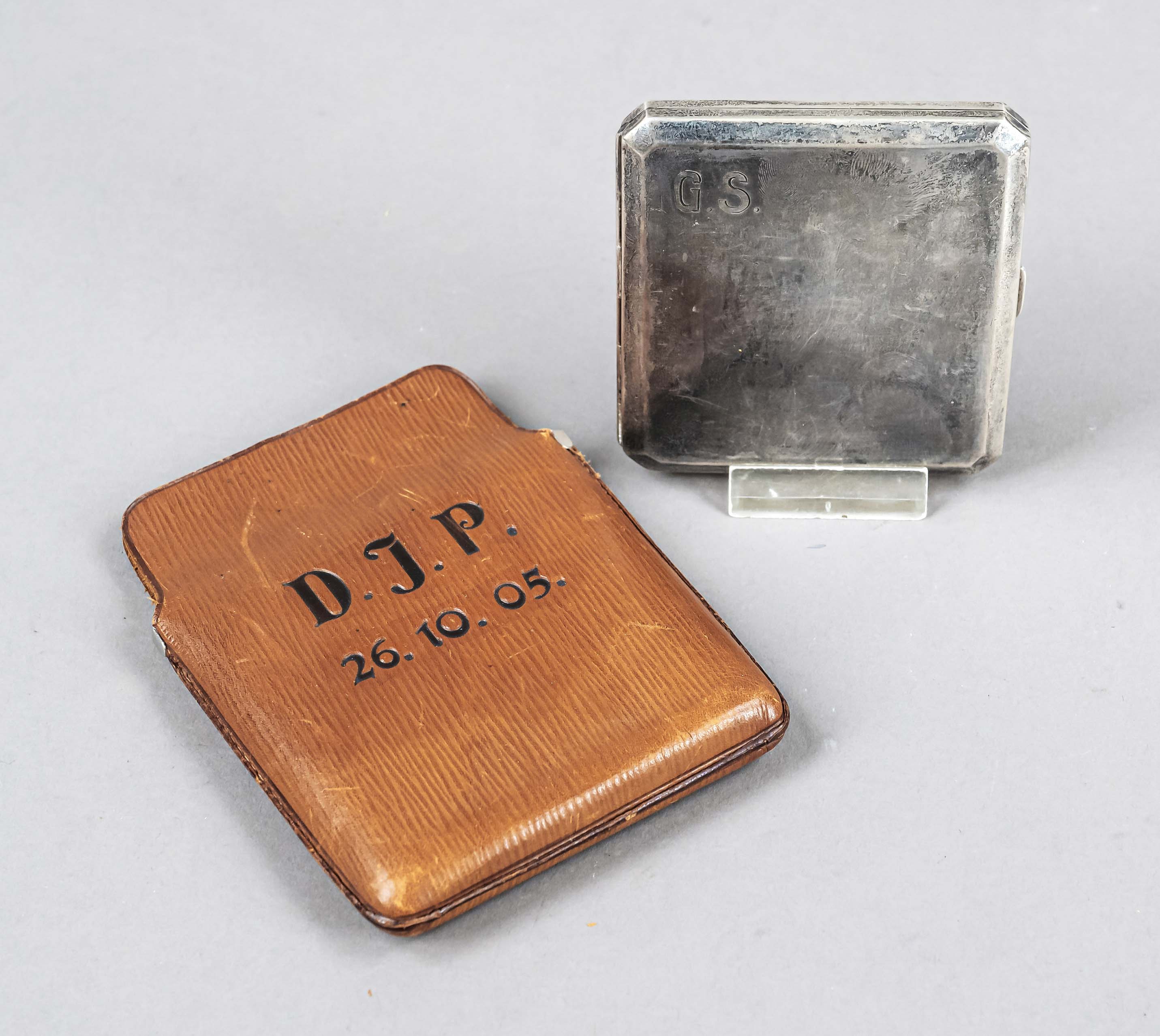 Square cigarette case, Austria, c. 1900, maker's mark Georg Adam Scheid, Vienna, silver 900/000,