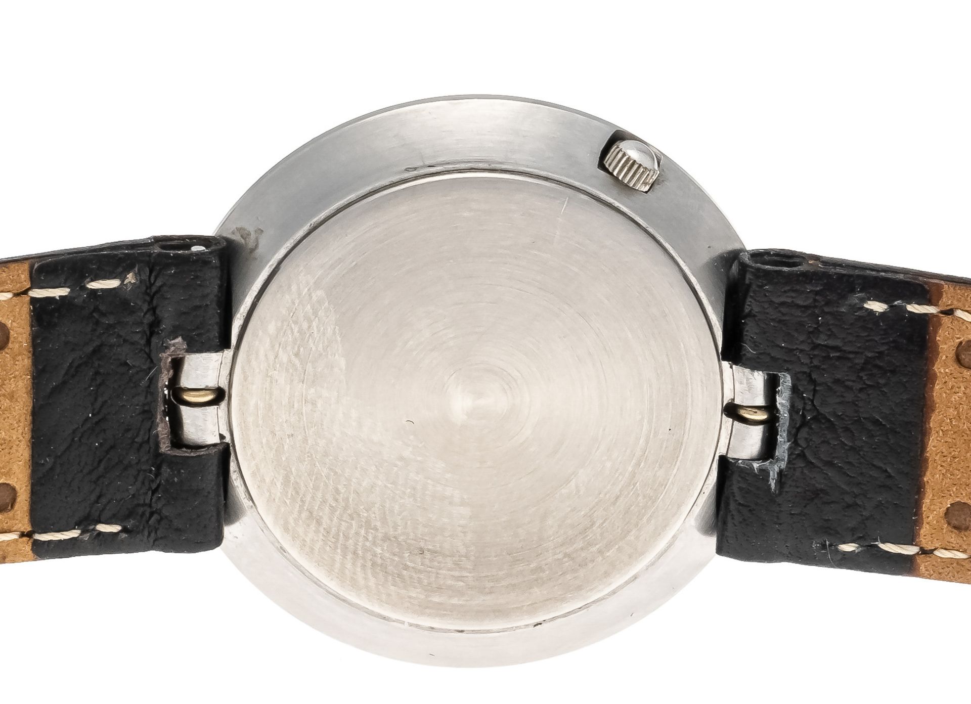 Bernard Vortmann, designer watch, ref. 130-09-2166, quartz, steel with gold inlays, silverf. Dial - Image 2 of 2