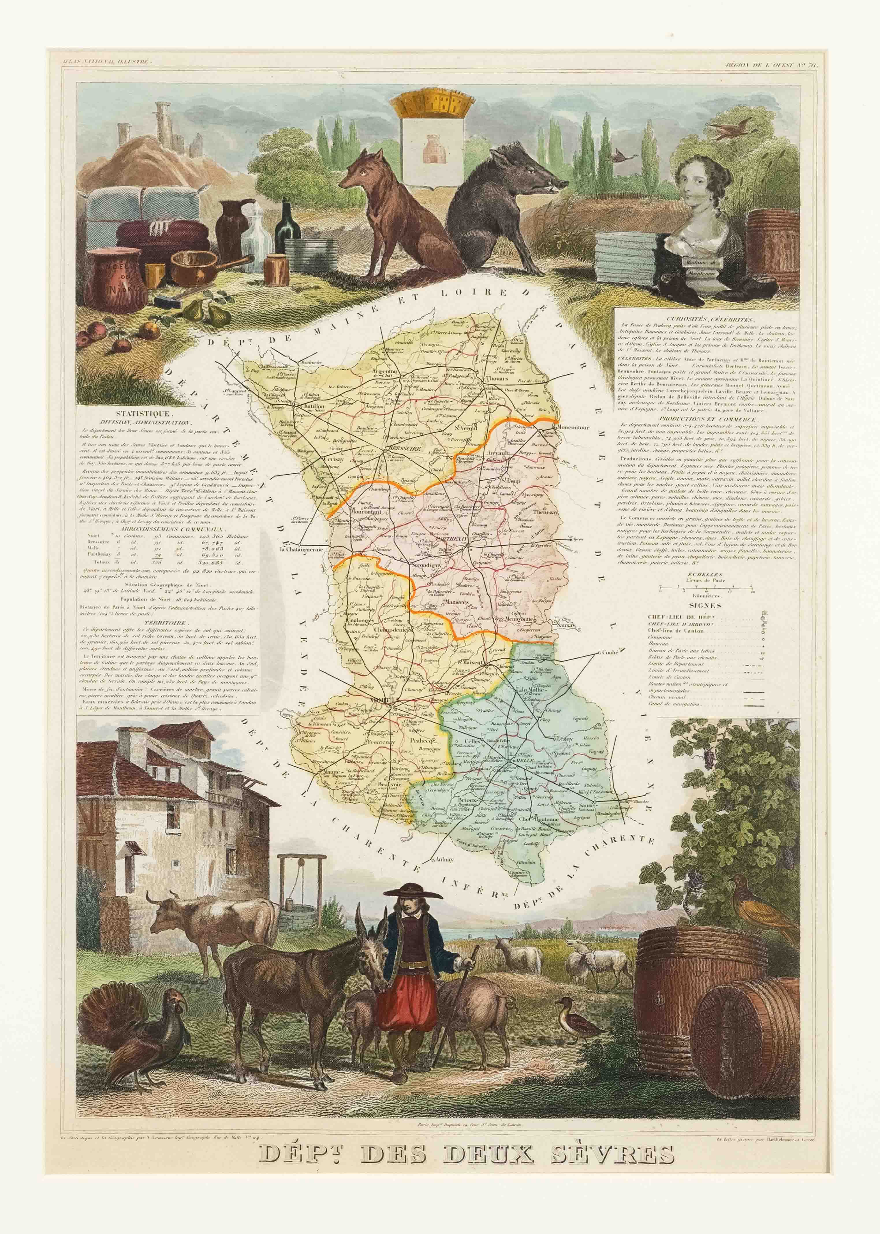 Three historical maps of different French departments, ''Dept. de la Vienne'', ''Dept. de L'Orne'' - Image 2 of 2