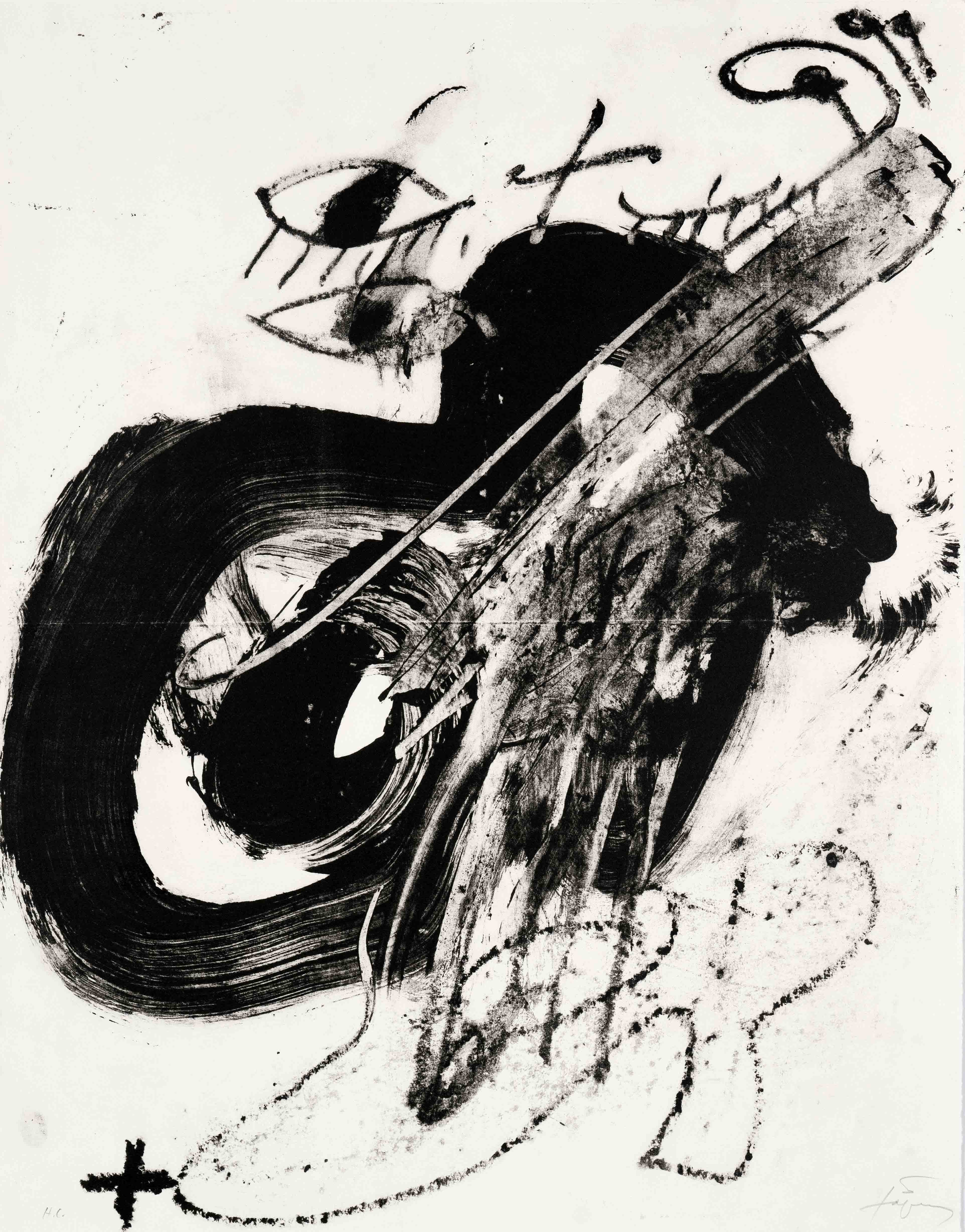 Tàpies, Antoni. 1923 - Barcelona - 2012. 1986. color lithograph/velin, signed Tapies on the lower