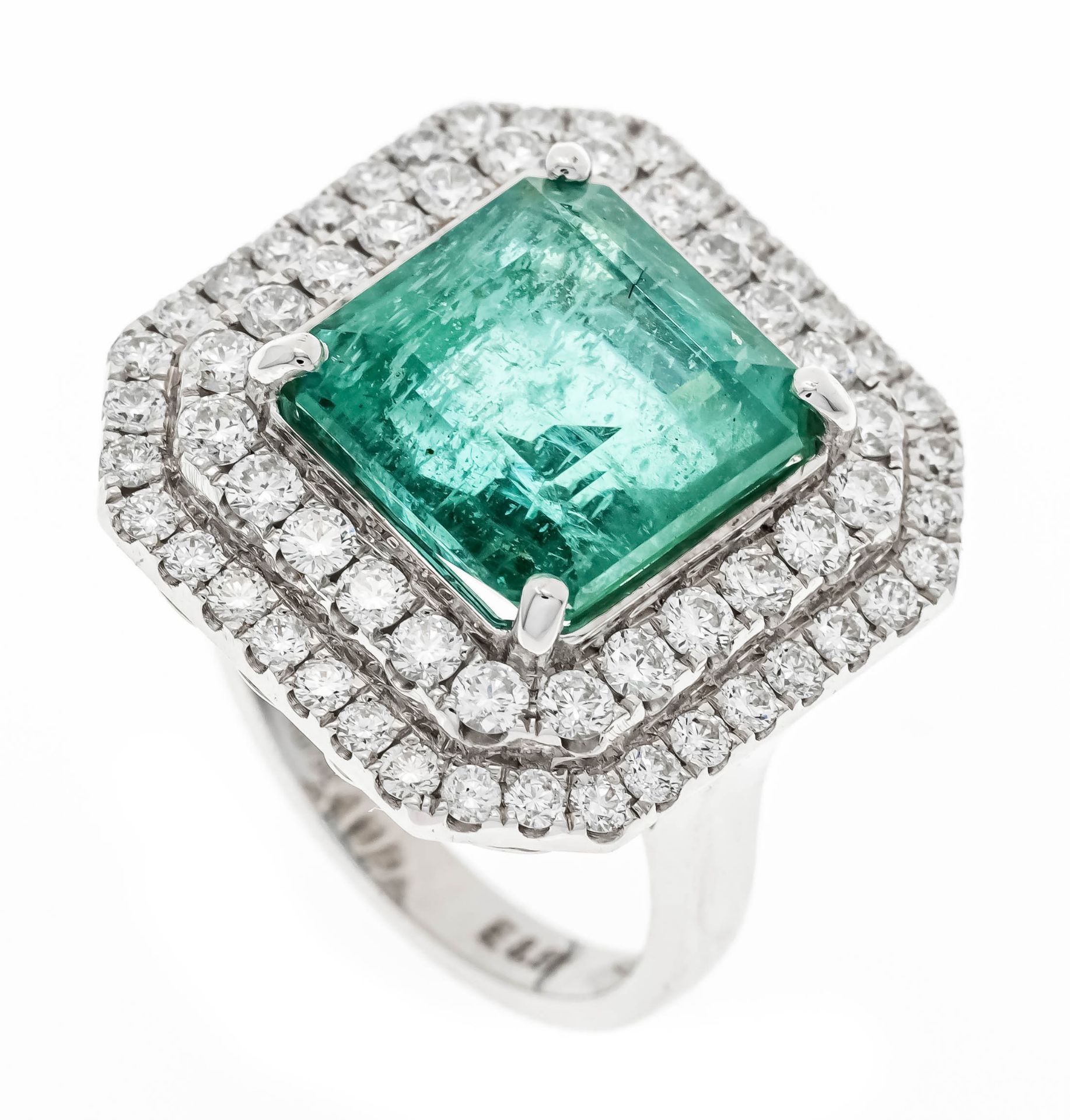 Smaragd-Brillant-Ring WG 750/0