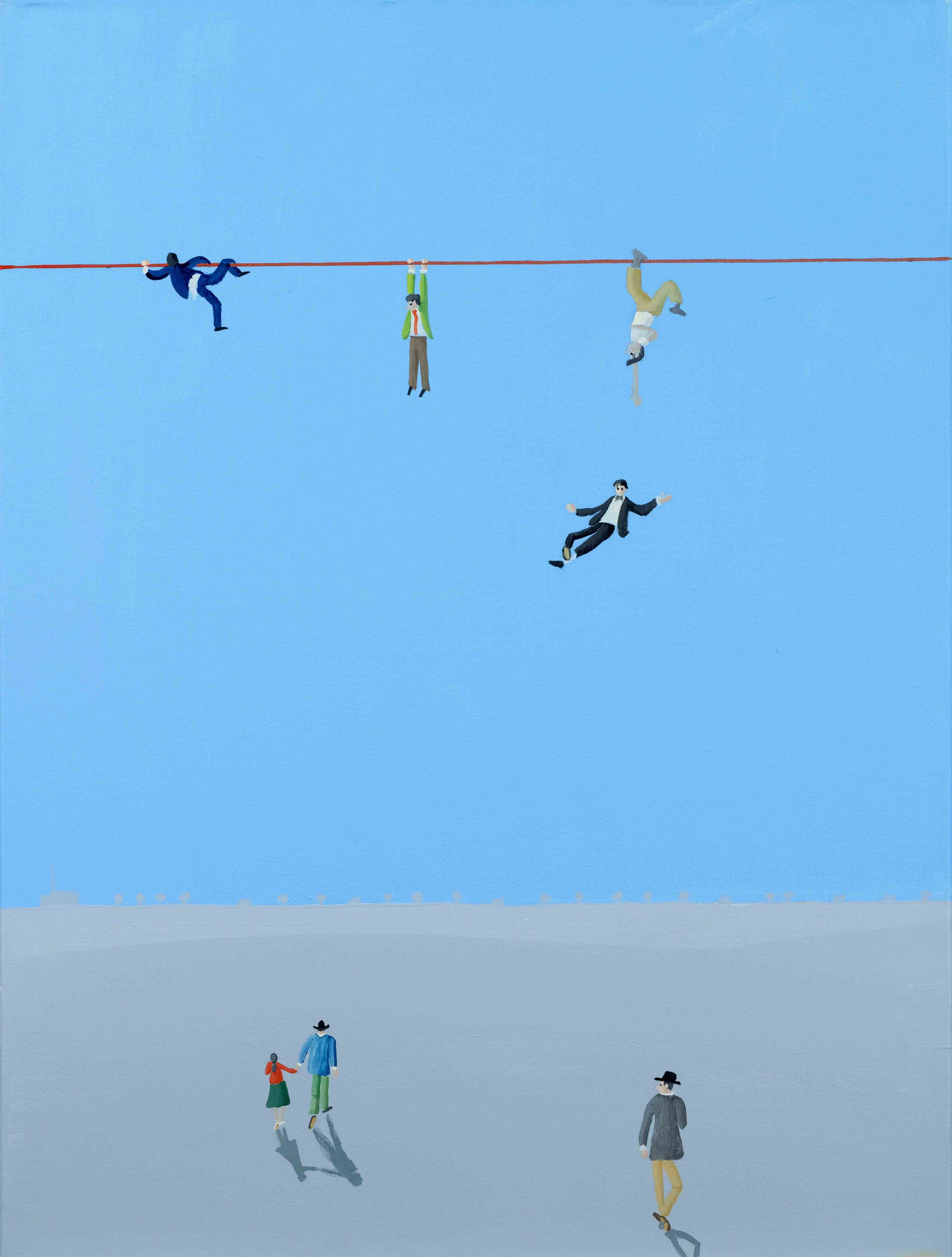 Jens Ulrich Petersen (*1947), contemporary, Danish artist. ''On-Line'', surreal landscape with