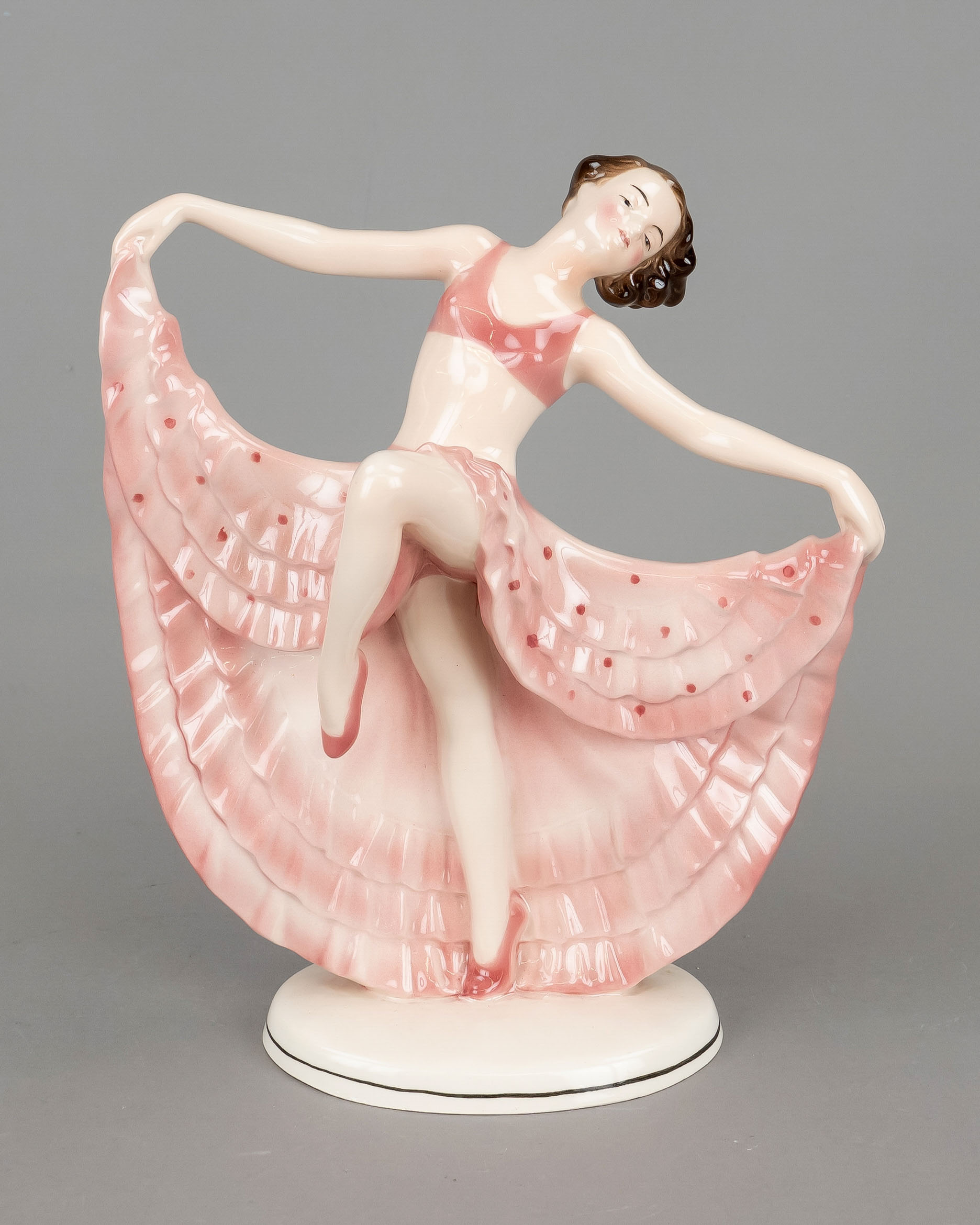 Art Deco figure, dancer, Hertwig & Co porcelain factory in Katzhütte, 1941 - 1958, ceramic,