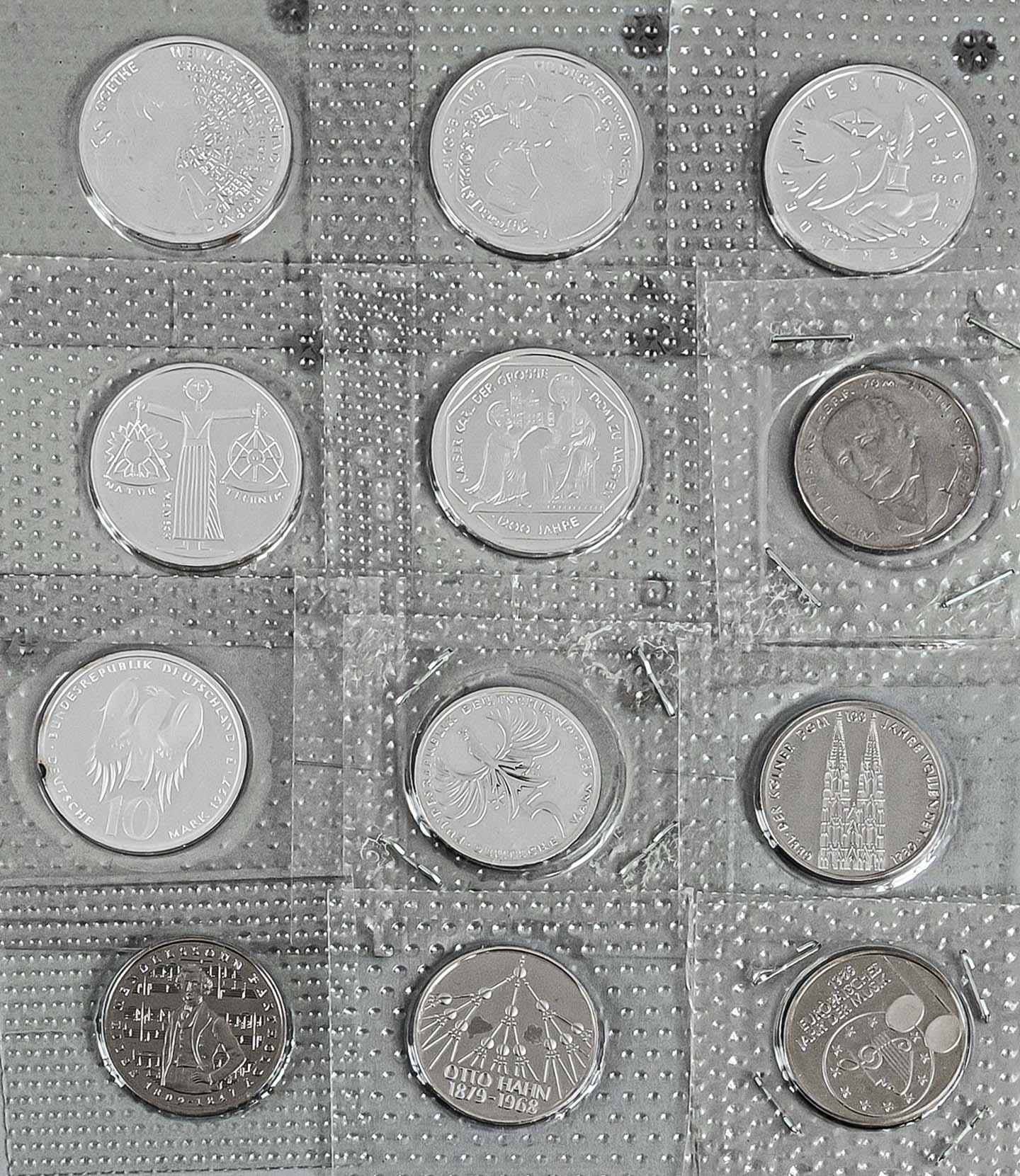 12 commemorative coins Federal Republic of Germany, 1984 - 2000, silver rubies 6 x 10 DM (i.a.