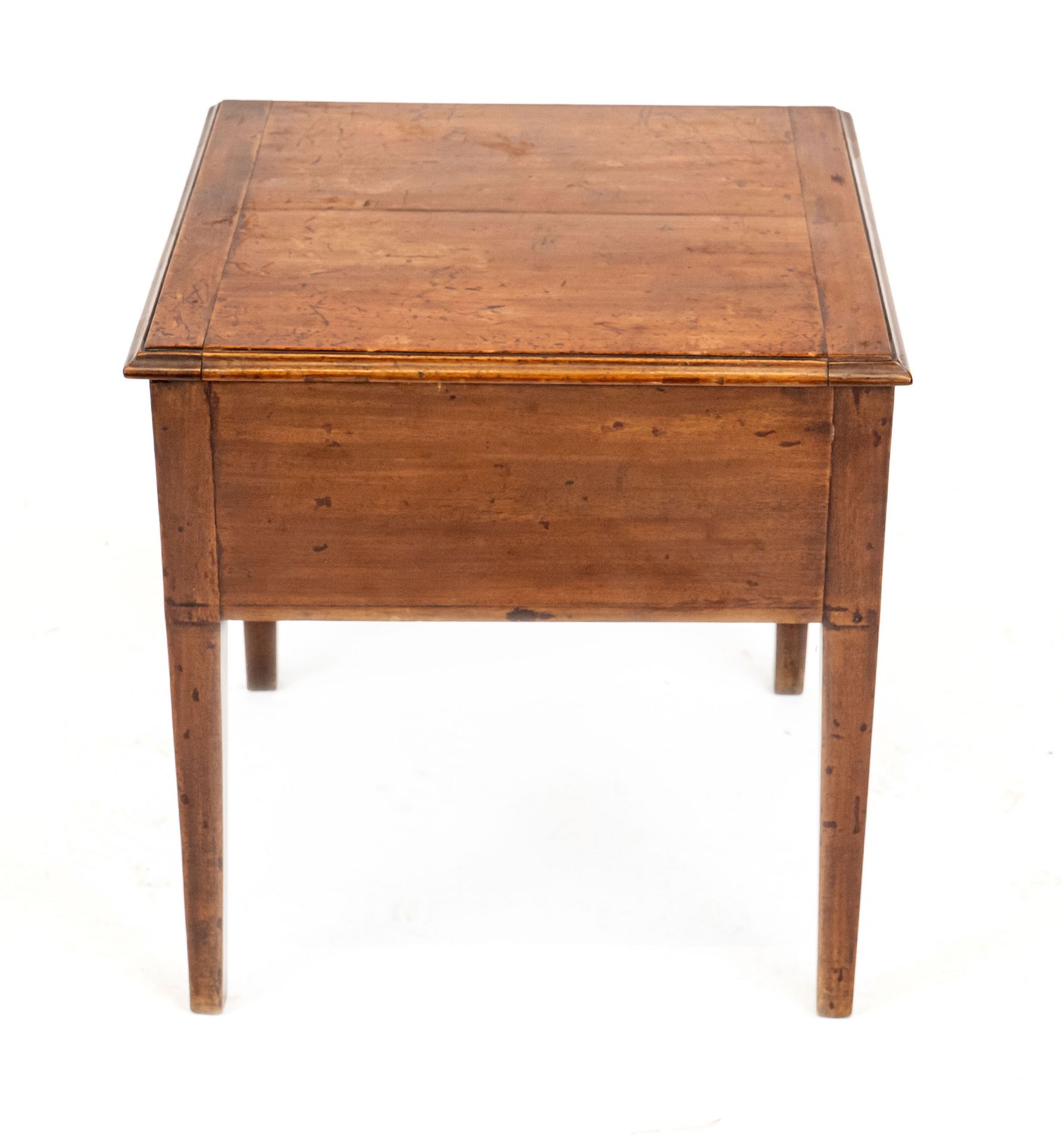 English commode chair, 19th c., mahogany, hinged lid with ceramic pot and cover, 50 x 48 x 46 cm. - Image 2 of 2