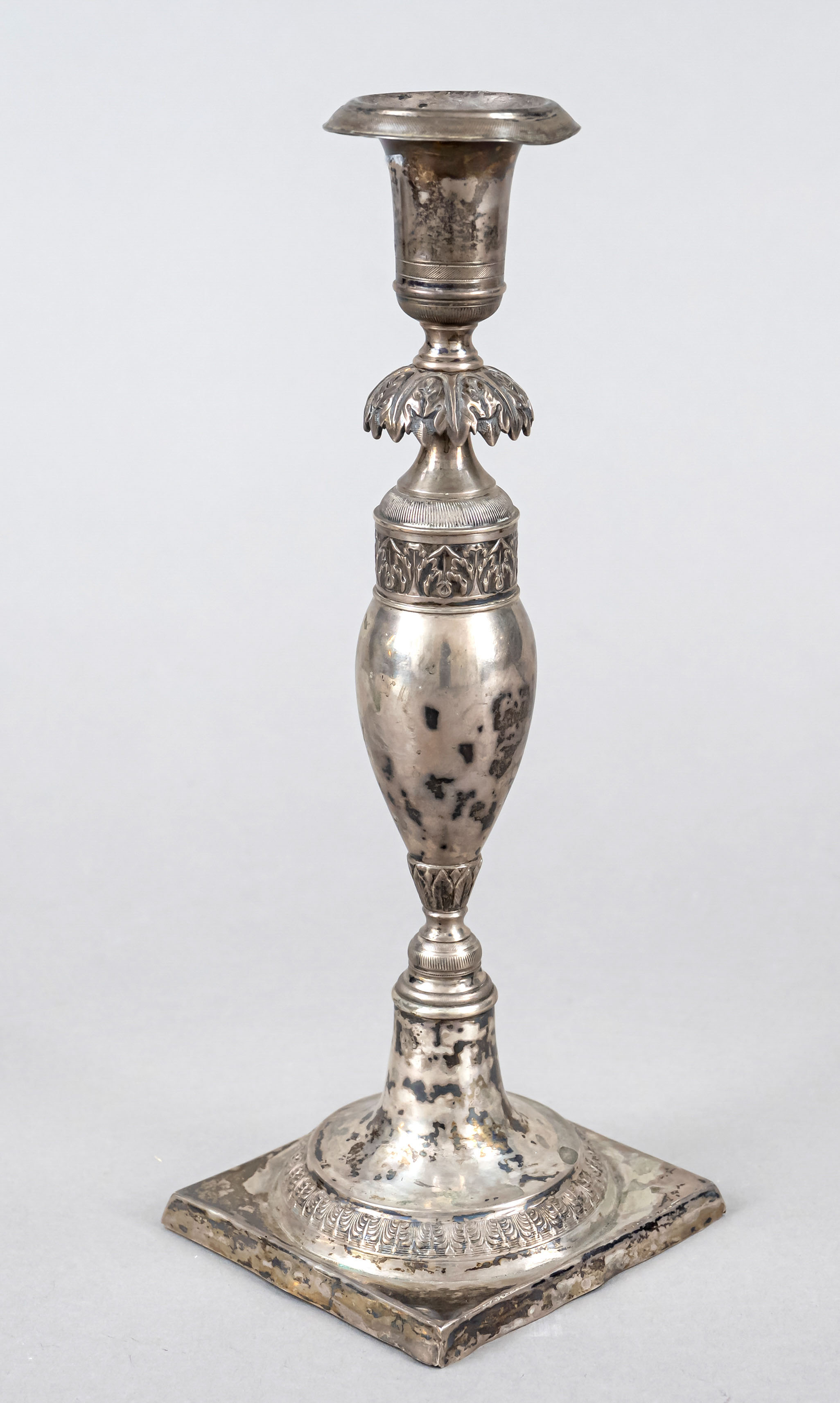 Candlestick, German, 1st half of the 19th century, hallmark Berlin, mark of the 1st hallmark