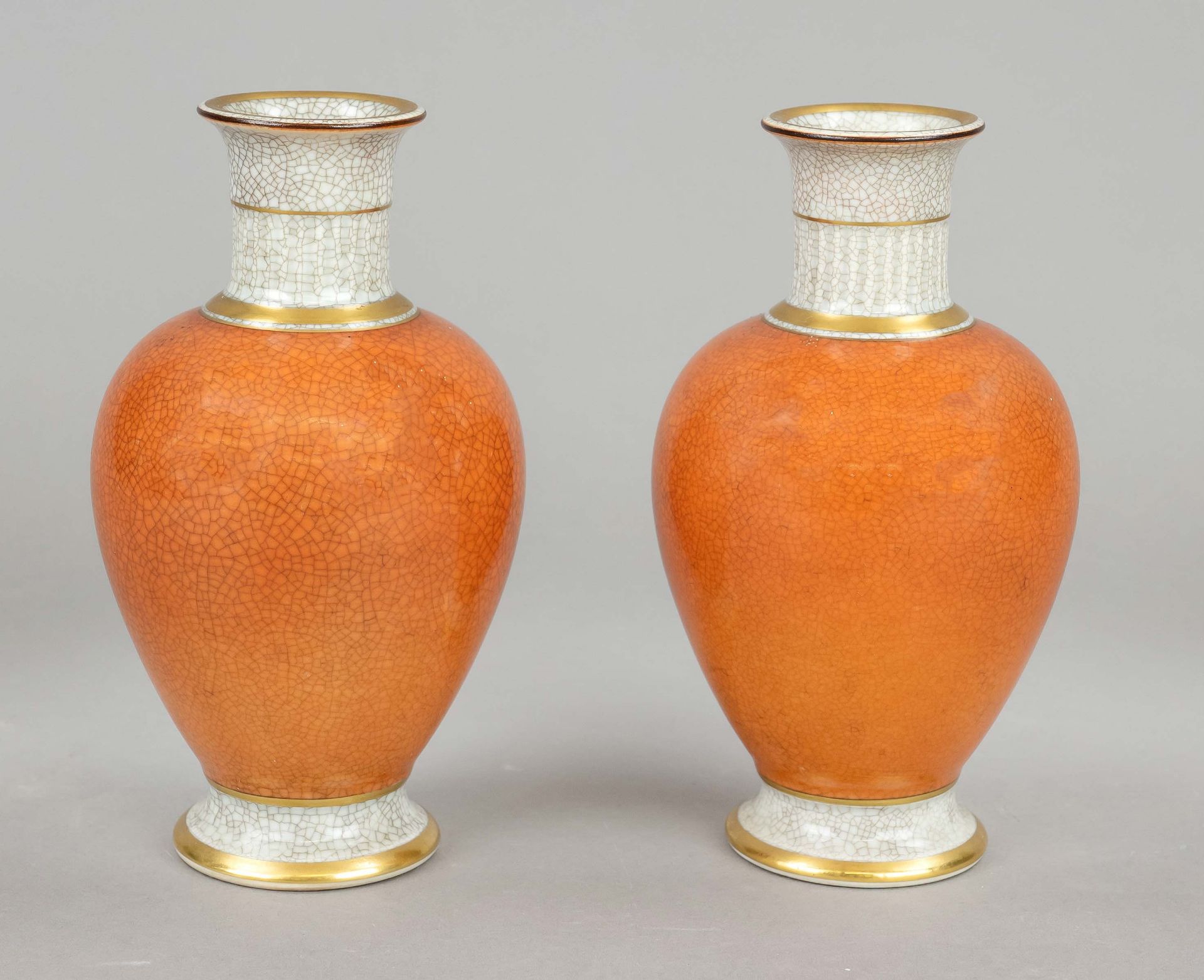 Pair of vases, Royal Copenhagen, 2nd half of 20th century, 2nd choice, design by Thorkild Olsen (